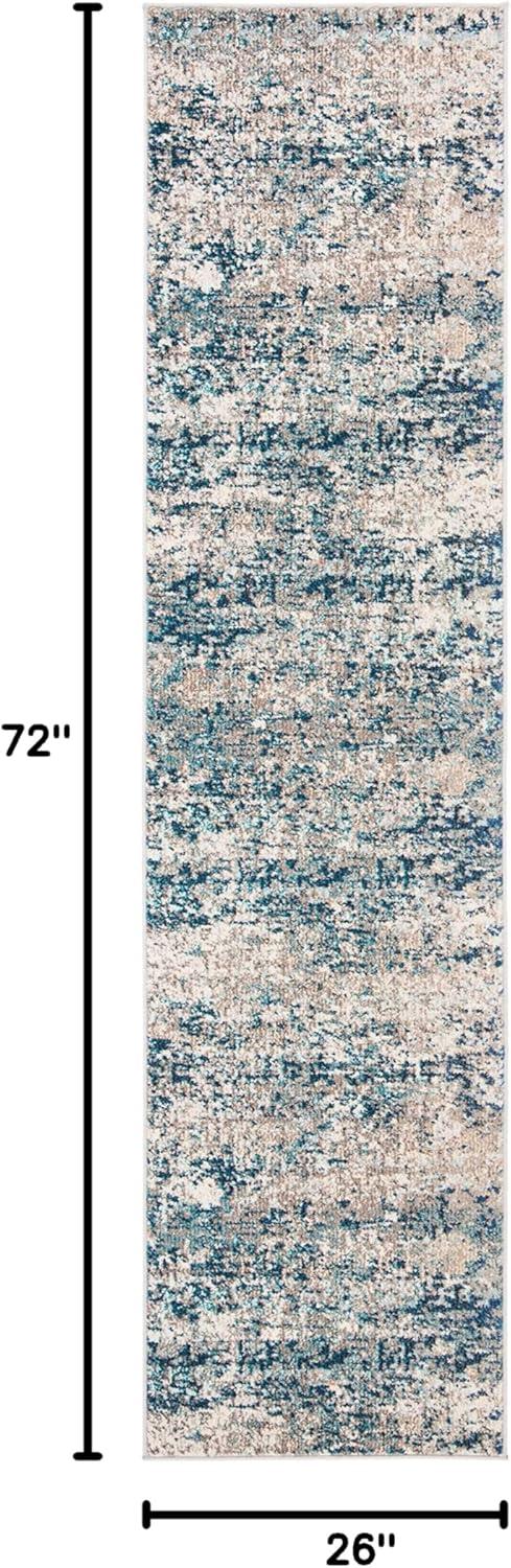 image:imageSAFAVIEH Area Rug 8x10 Madison Collection Large Grey amp Pink Modern Abstract Design NonShedding amp Easy Cleaning Ideal for Living Room Bedroom Office Dining Space MAD460AGreyBlue