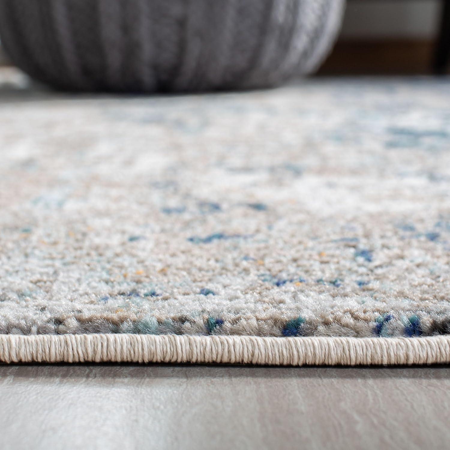 image:imageSAFAVIEH Area Rug 8x10 Madison Collection Large Grey amp Pink Modern Abstract Design NonShedding amp Easy Cleaning Ideal for Living Room Bedroom Office Dining Space MAD460AGreyBlue