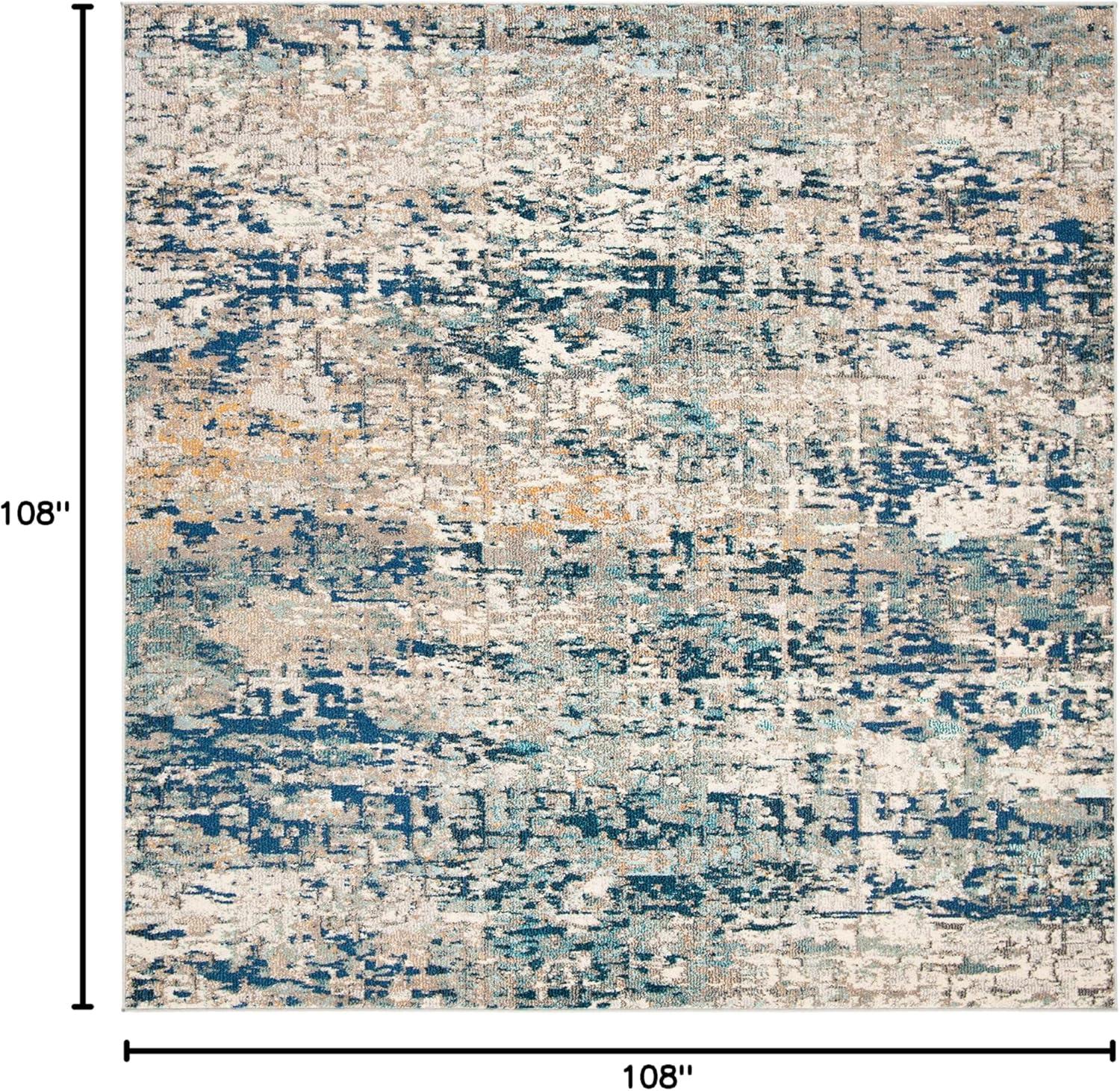 image:imageSAFAVIEH Area Rug 8x10 Madison Collection Large Grey amp Pink Modern Abstract Design NonShedding amp Easy Cleaning Ideal for Living Room Bedroom Office Dining Space MAD460AGreyBlue