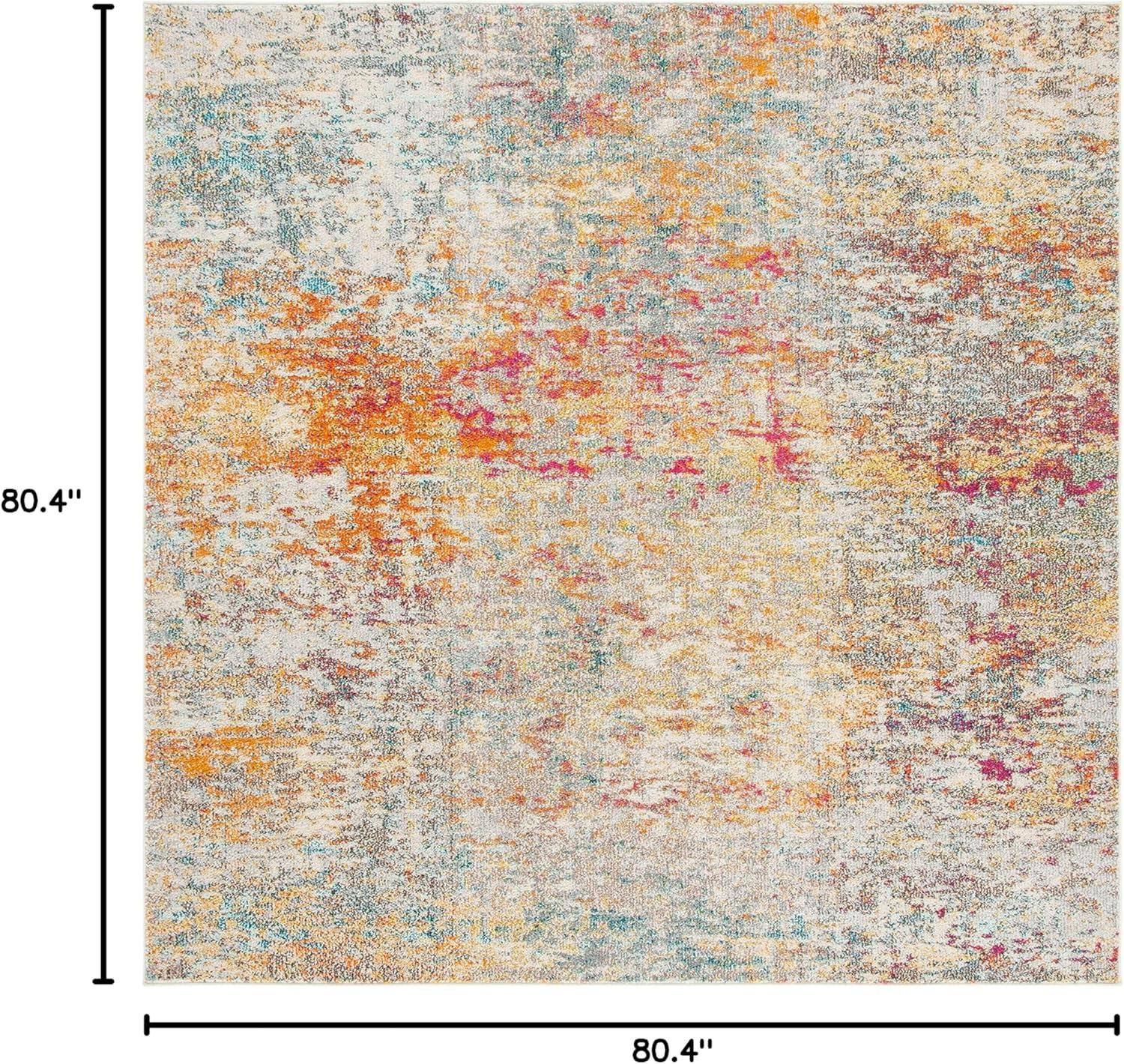 image:imageSAFAVIEH Area Rug 8x10 Madison Collection Large Grey amp Pink Modern Abstract Design NonShedding amp Easy Cleaning Ideal for Living Room Bedroom Office Dining Space MAD460AGreyTurquoise