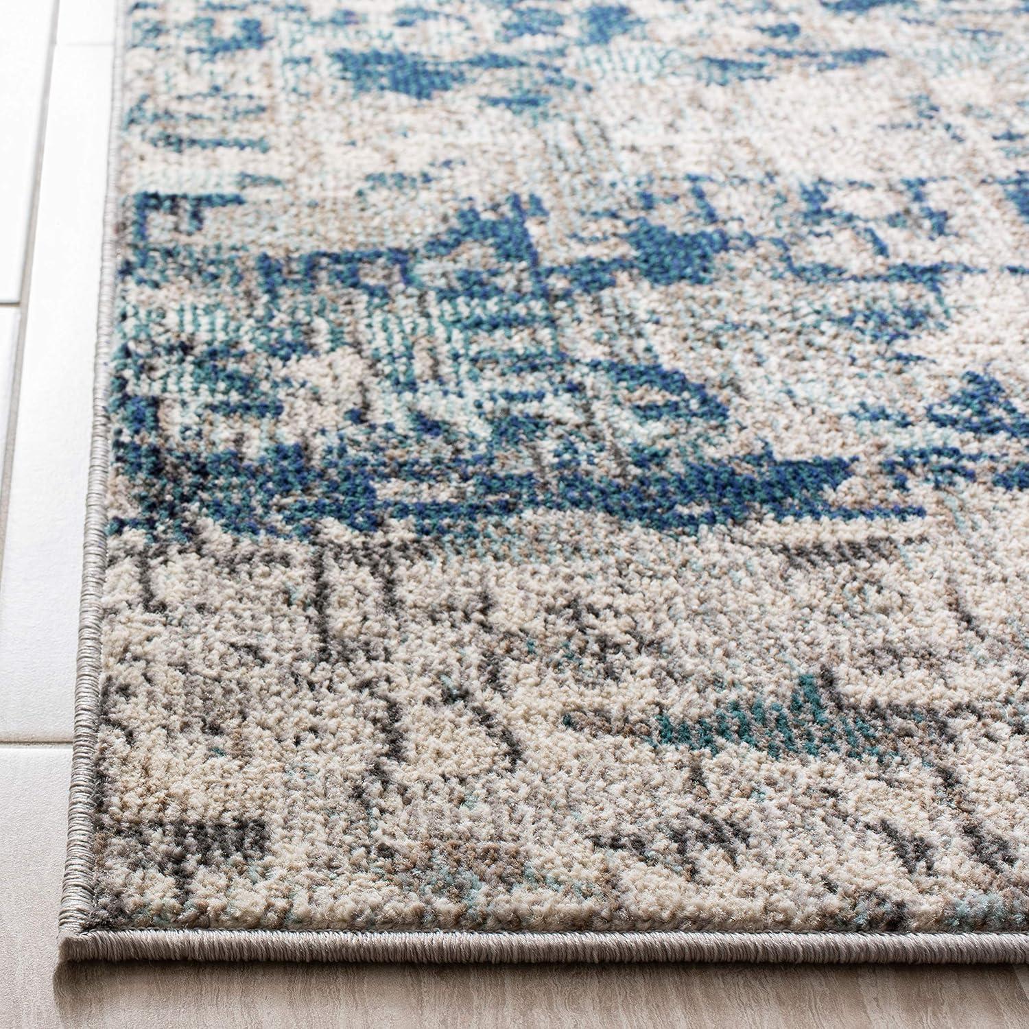 image:imageSAFAVIEH Area Rug 8x10 Madison Collection Large Grey amp Pink Modern Abstract Design NonShedding amp Easy Cleaning Ideal for Living Room Bedroom Office Dining Space MAD460AGreyBlue