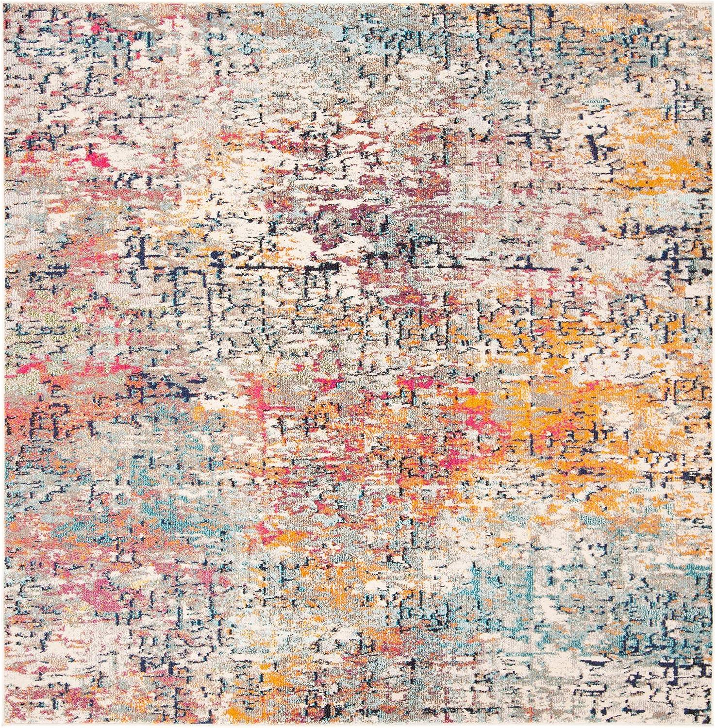 image:imageSAFAVIEH Area Rug 8x10 Madison Collection Large Grey amp Pink Modern Abstract Design NonShedding amp Easy Cleaning Ideal for Living Room Bedroom Office Dining Space MAD460AGreyPink