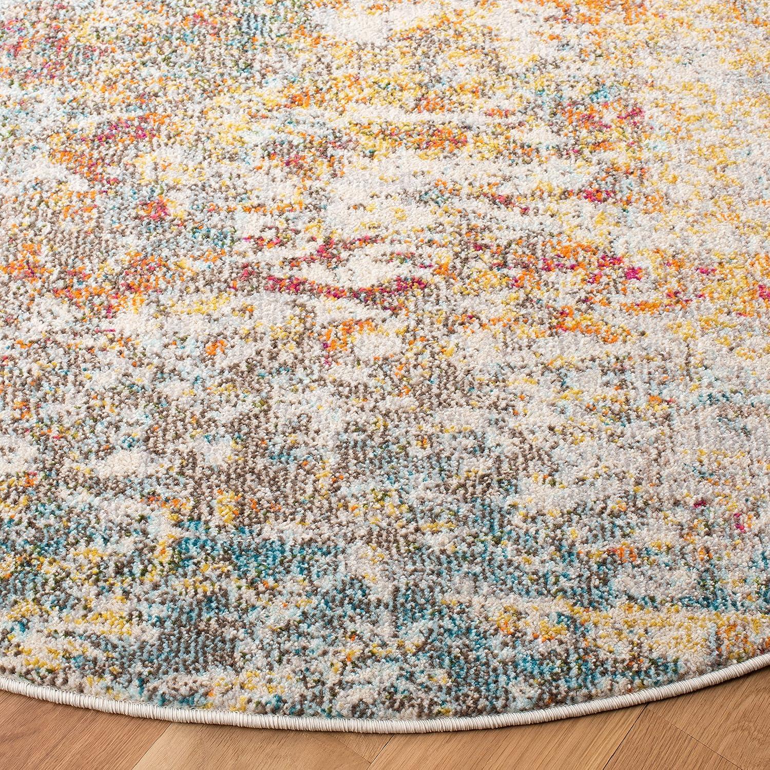 image:imageSAFAVIEH Area Rug 8x10 Madison Collection Large Grey amp Pink Modern Abstract Design NonShedding amp Easy Cleaning Ideal for Living Room Bedroom Office Dining Space MAD460AGreyTurquoise