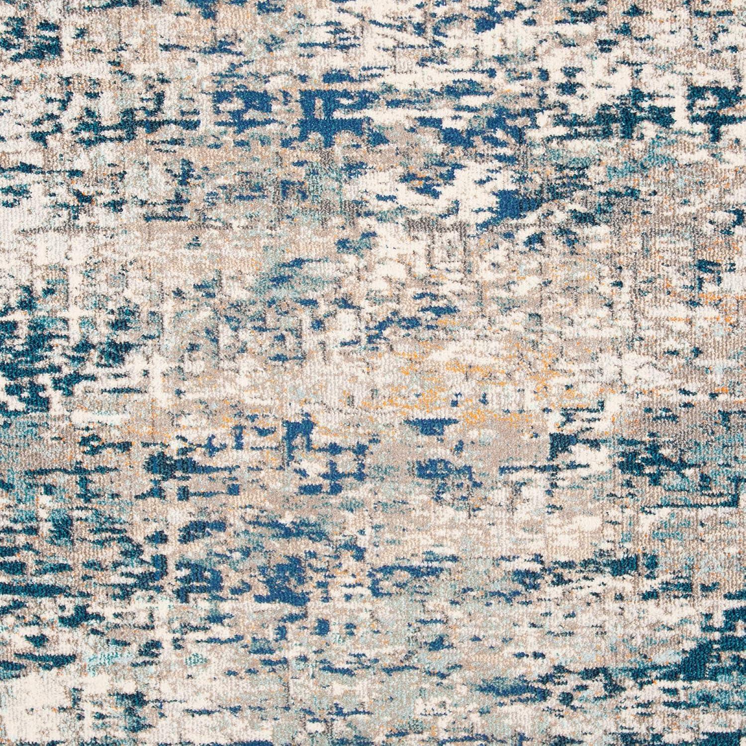 image:imageSAFAVIEH Area Rug 8x10 Madison Collection Large Grey amp Pink Modern Abstract Design NonShedding amp Easy Cleaning Ideal for Living Room Bedroom Office Dining Space MAD460AGreyBlue