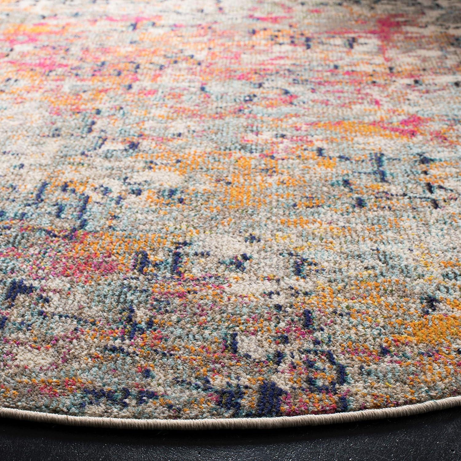 image:imageSAFAVIEH Area Rug 8x10 Madison Collection Large Grey amp Pink Modern Abstract Design NonShedding amp Easy Cleaning Ideal for Living Room Bedroom Office Dining Space MAD460AGreyPink