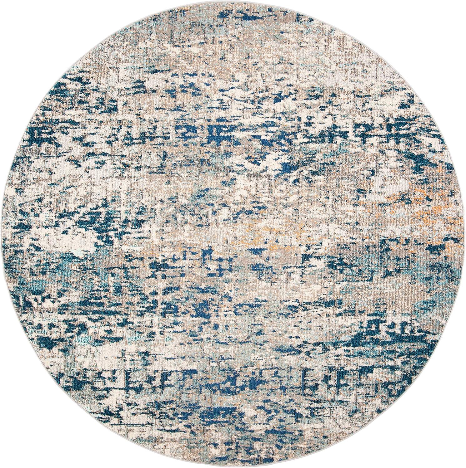 image:imageSAFAVIEH Area Rug 8x10 Madison Collection Large Grey amp Pink Modern Abstract Design NonShedding amp Easy Cleaning Ideal for Living Room Bedroom Office Dining Space MAD460AGreyBlue