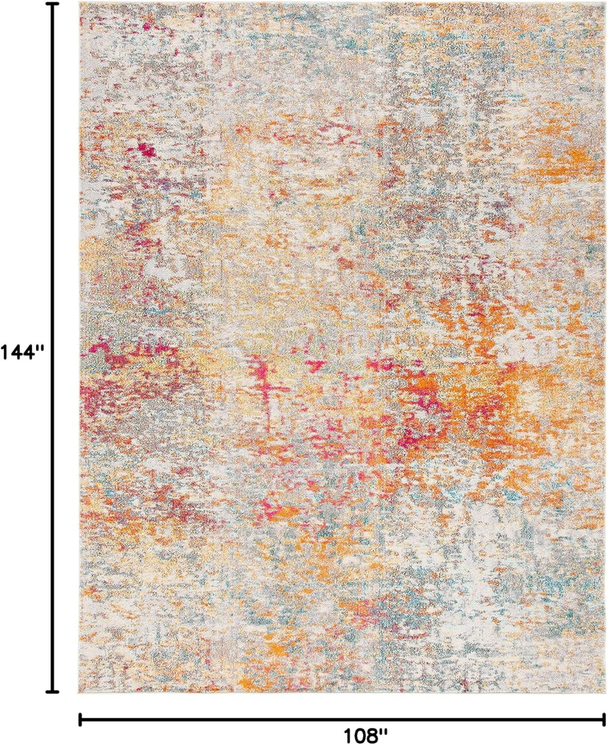 image:imageSAFAVIEH Area Rug 8x10 Madison Collection Large Grey amp Pink Modern Abstract Design NonShedding amp Easy Cleaning Ideal for Living Room Bedroom Office Dining Space MAD460AGreyTurquoise