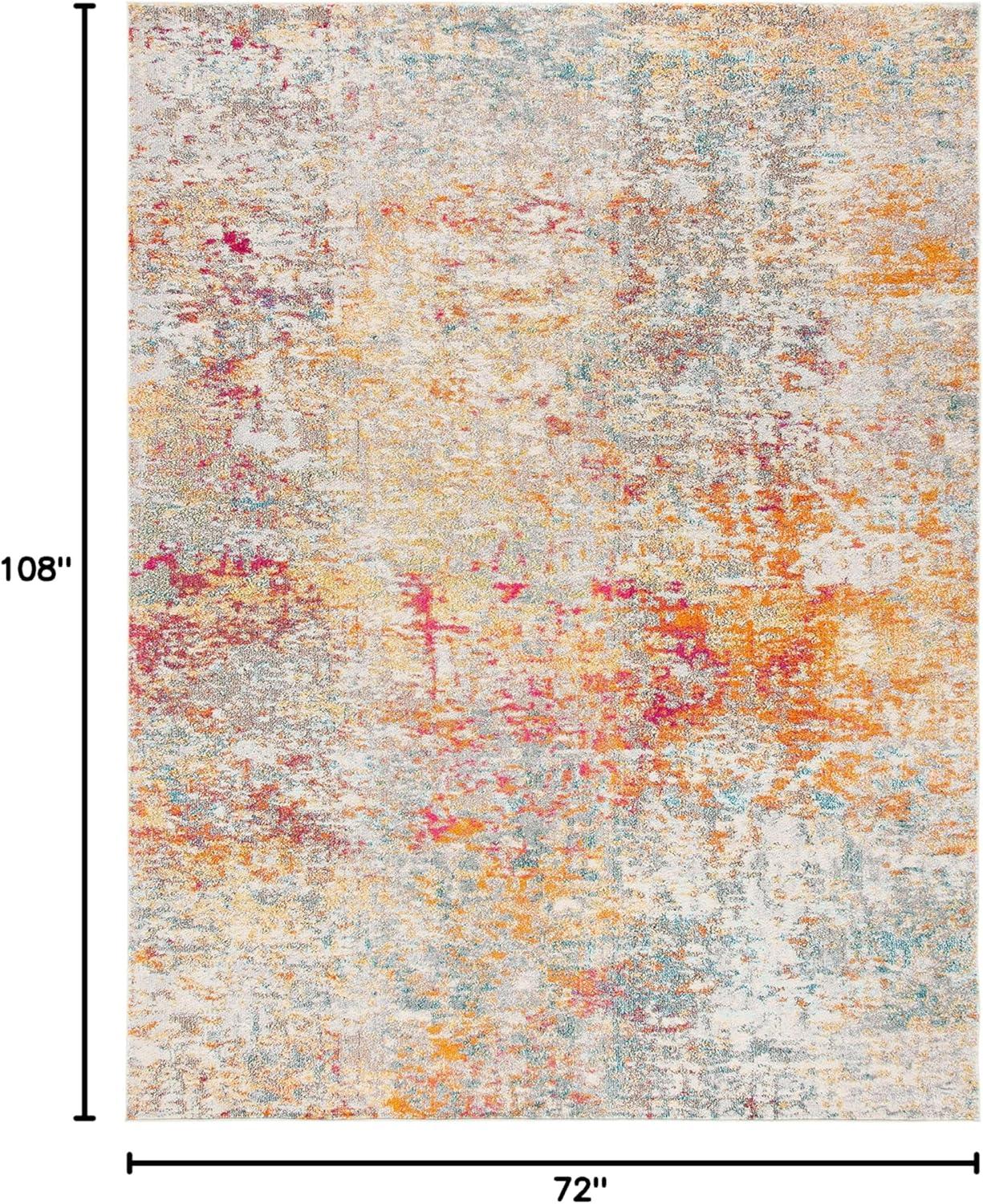 image:imageSAFAVIEH Area Rug 8x10 Madison Collection Large Grey amp Pink Modern Abstract Design NonShedding amp Easy Cleaning Ideal for Living Room Bedroom Office Dining Space MAD460AGreyTurquoise