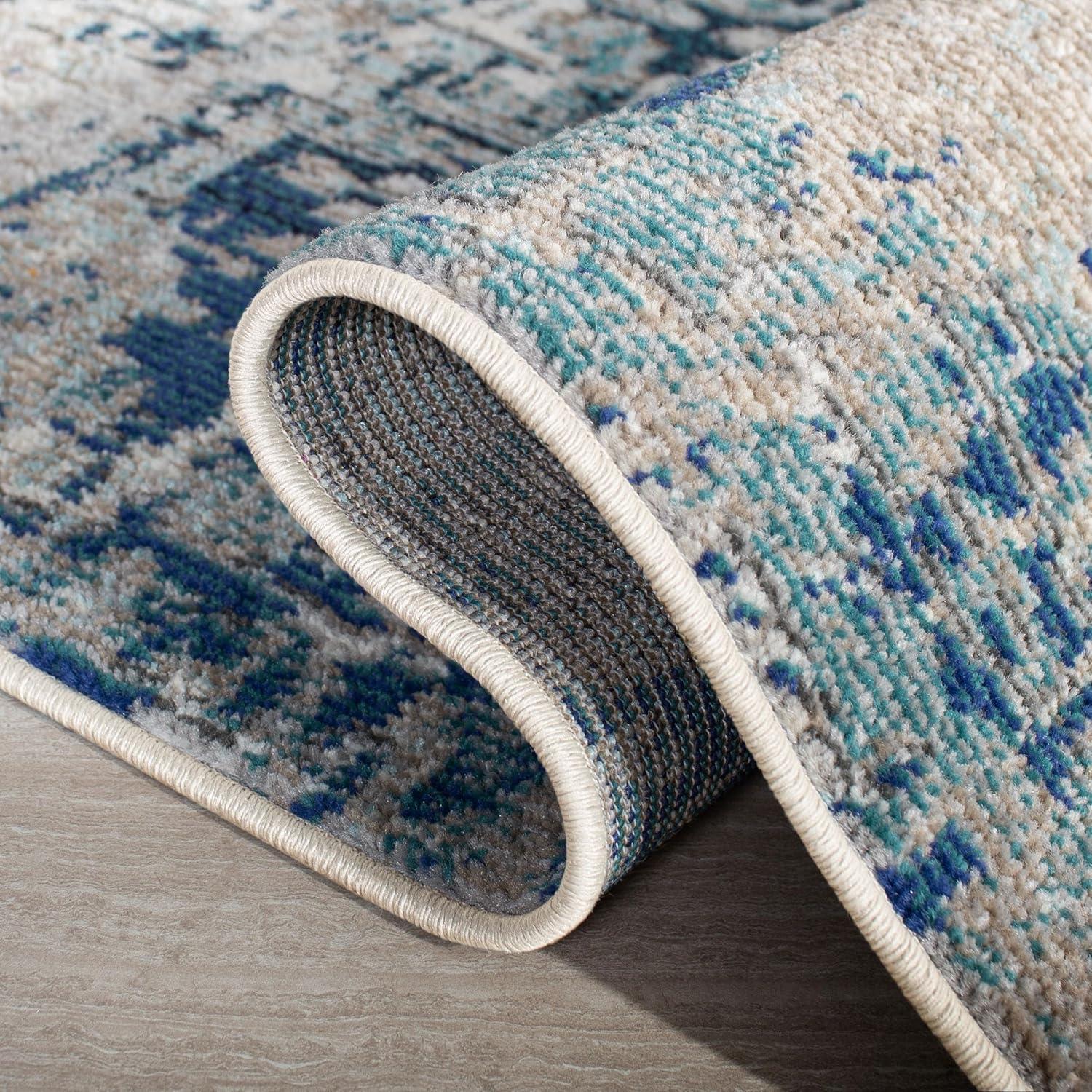image:imageSAFAVIEH Area Rug 8x10 Madison Collection Large Grey amp Pink Modern Abstract Design NonShedding amp Easy Cleaning Ideal for Living Room Bedroom Office Dining Space MAD460AGreyBlue