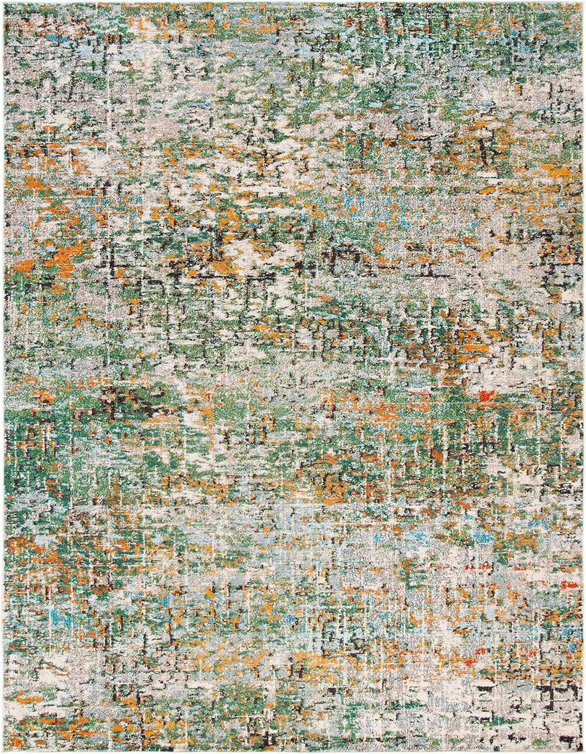 image:imageSAFAVIEH Area Rug 8x10 Madison Collection Large Grey amp Pink Modern Abstract Design NonShedding amp Easy Cleaning Ideal for Living Room Bedroom Office Dining Space MAD460AGreenTurquoise
