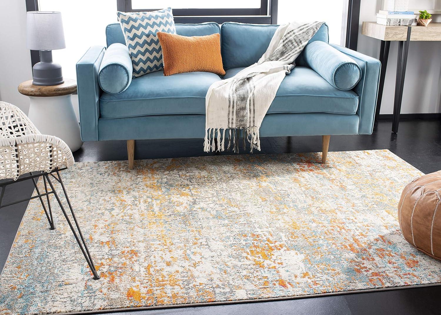 image:imageSAFAVIEH Area Rug 8x10 Madison Collection Large Grey amp Pink Modern Abstract Design NonShedding amp Easy Cleaning Ideal for Living Room Bedroom Office Dining Space MAD460AGreyPink