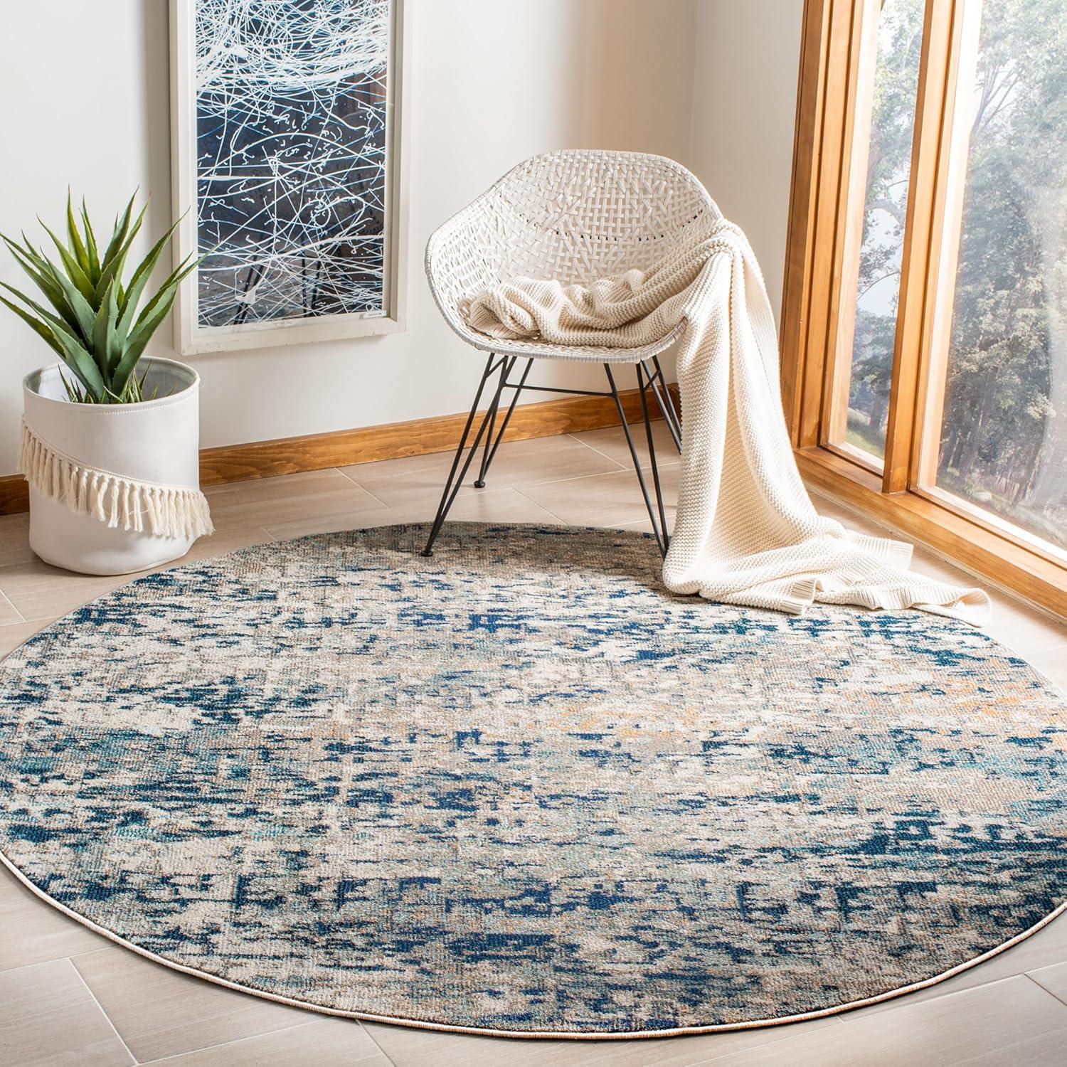 image:imageSAFAVIEH Area Rug 8x10 Madison Collection Large Grey amp Pink Modern Abstract Design NonShedding amp Easy Cleaning Ideal for Living Room Bedroom Office Dining Space MAD460AGreyBlue