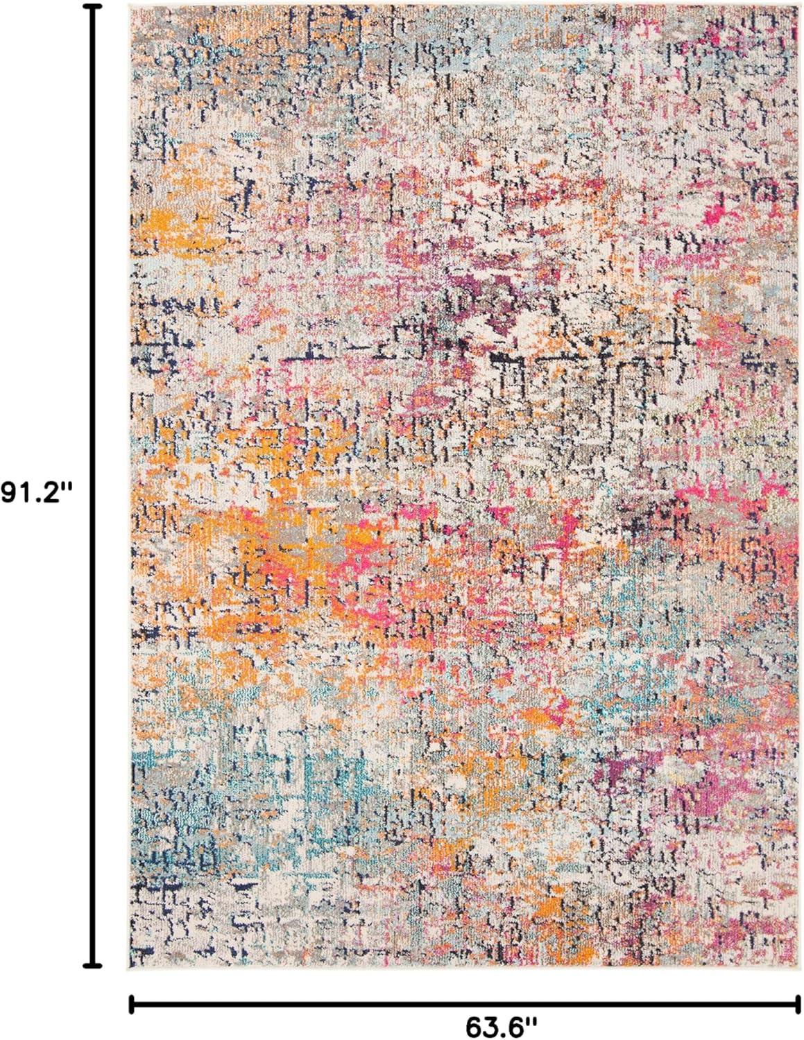 image:imageSAFAVIEH Area Rug 8x10 Madison Collection Large Grey amp Pink Modern Abstract Design NonShedding amp Easy Cleaning Ideal for Living Room Bedroom Office Dining Space MAD460AGreyPink