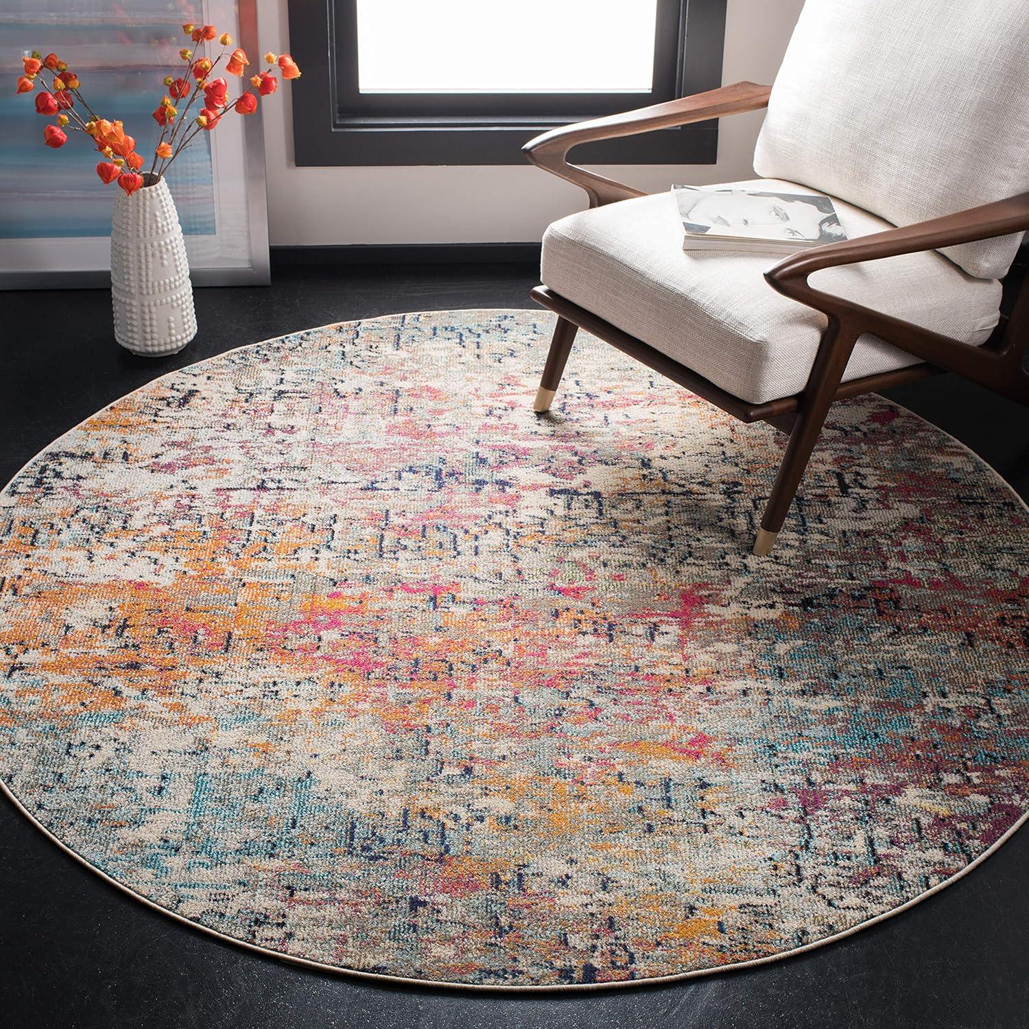 image:imageSAFAVIEH Area Rug 8x10 Madison Collection Large Grey amp Pink Modern Abstract Design NonShedding amp Easy Cleaning Ideal for Living Room Bedroom Office Dining Space MAD460AGreyPink