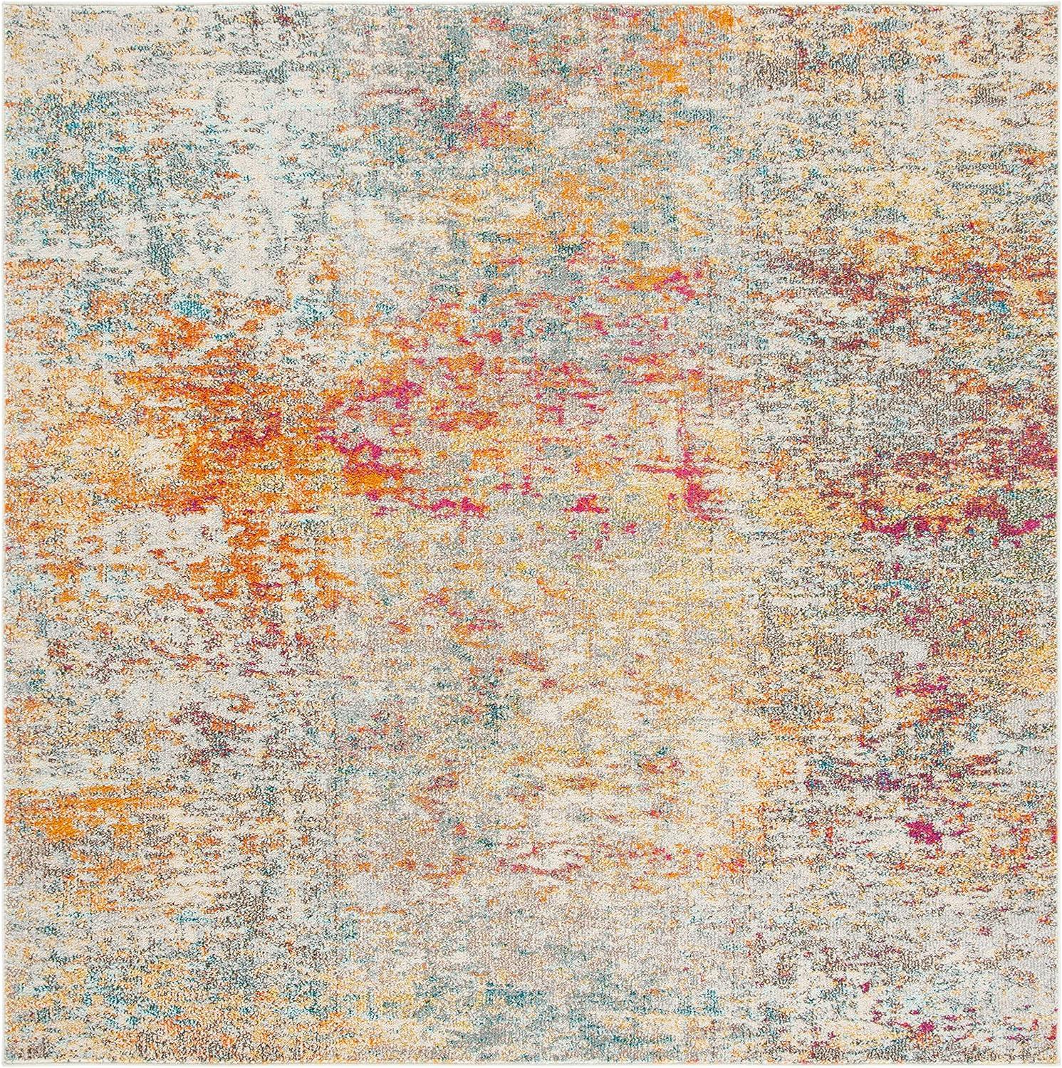 image:imageSAFAVIEH Area Rug 8x10 Madison Collection Large Grey amp Pink Modern Abstract Design NonShedding amp Easy Cleaning Ideal for Living Room Bedroom Office Dining Space MAD460AGreyTurquoise