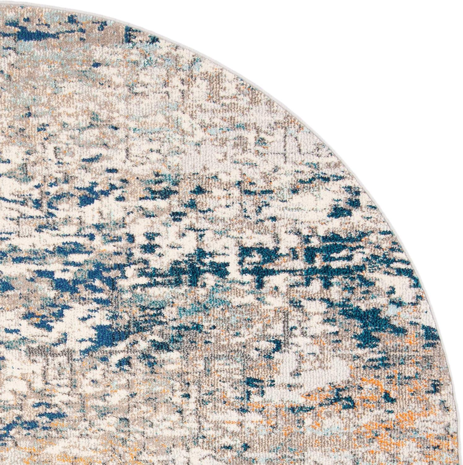 image:imageSAFAVIEH Area Rug 8x10 Madison Collection Large Grey amp Pink Modern Abstract Design NonShedding amp Easy Cleaning Ideal for Living Room Bedroom Office Dining Space MAD460AGreyBlue