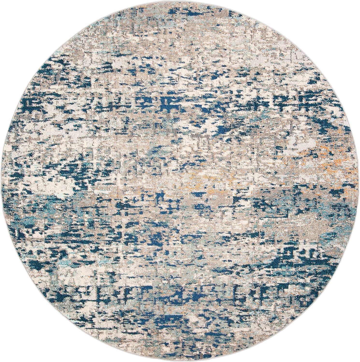 image:imageSAFAVIEH Area Rug 8x10 Madison Collection Large Grey amp Pink Modern Abstract Design NonShedding amp Easy Cleaning Ideal for Living Room Bedroom Office Dining Space MAD460AGreyBlue