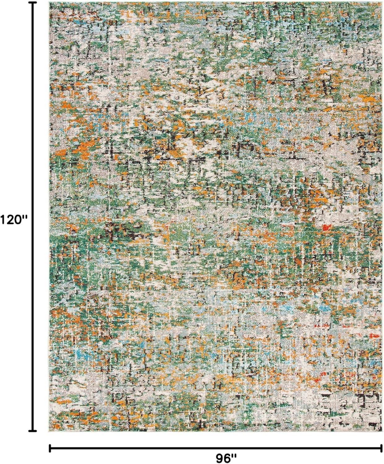 image:imageSAFAVIEH Area Rug 8x10 Madison Collection Large Grey amp Pink Modern Abstract Design NonShedding amp Easy Cleaning Ideal for Living Room Bedroom Office Dining Space MAD460AGreenTurquoise