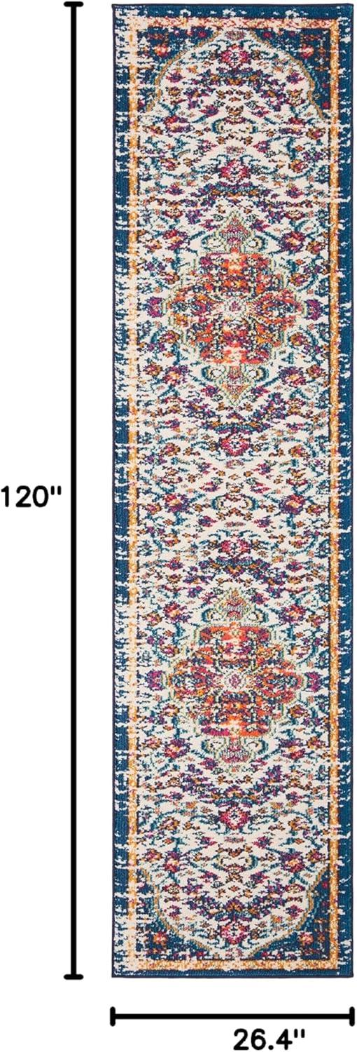 image:imageSAFAVIEH Area Rug 8x10 Madison Collection Large Ivory amp Orange Boho Chic Medallion Distressed Design NonShedding amp Easy Cleaning Ideal for Living Room Bedroom Dining Space MAD447AIvoryOrange