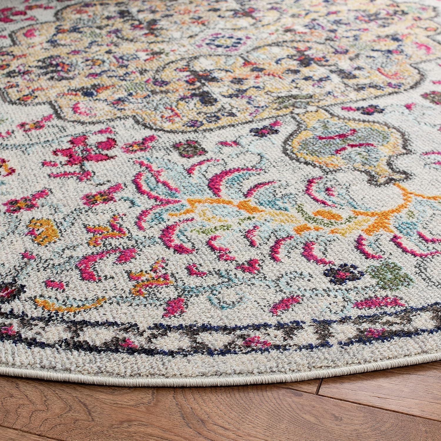 image:imageSAFAVIEH Area Rug 8x10 Madison Collection Large Ivory amp Orange Boho Chic Medallion Distressed Design NonShedding amp Easy Cleaning Ideal for Living Room Bedroom Dining Space MAD447AGreyGold