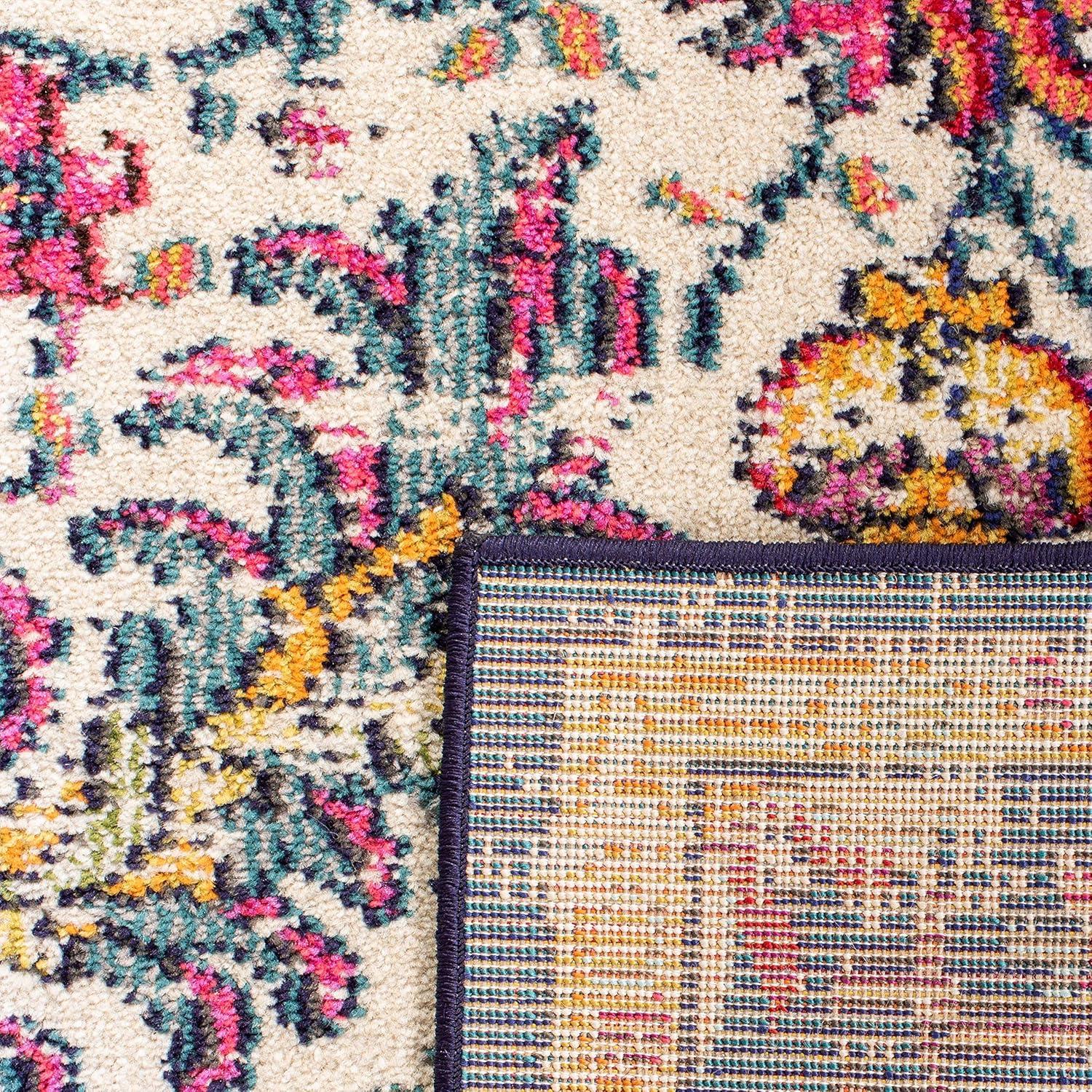 image:imageSAFAVIEH Area Rug 8x10 Madison Collection Large Ivory amp Orange Boho Chic Medallion Distressed Design NonShedding amp Easy Cleaning Ideal for Living Room Bedroom Dining Space MAD447AIvoryOrange