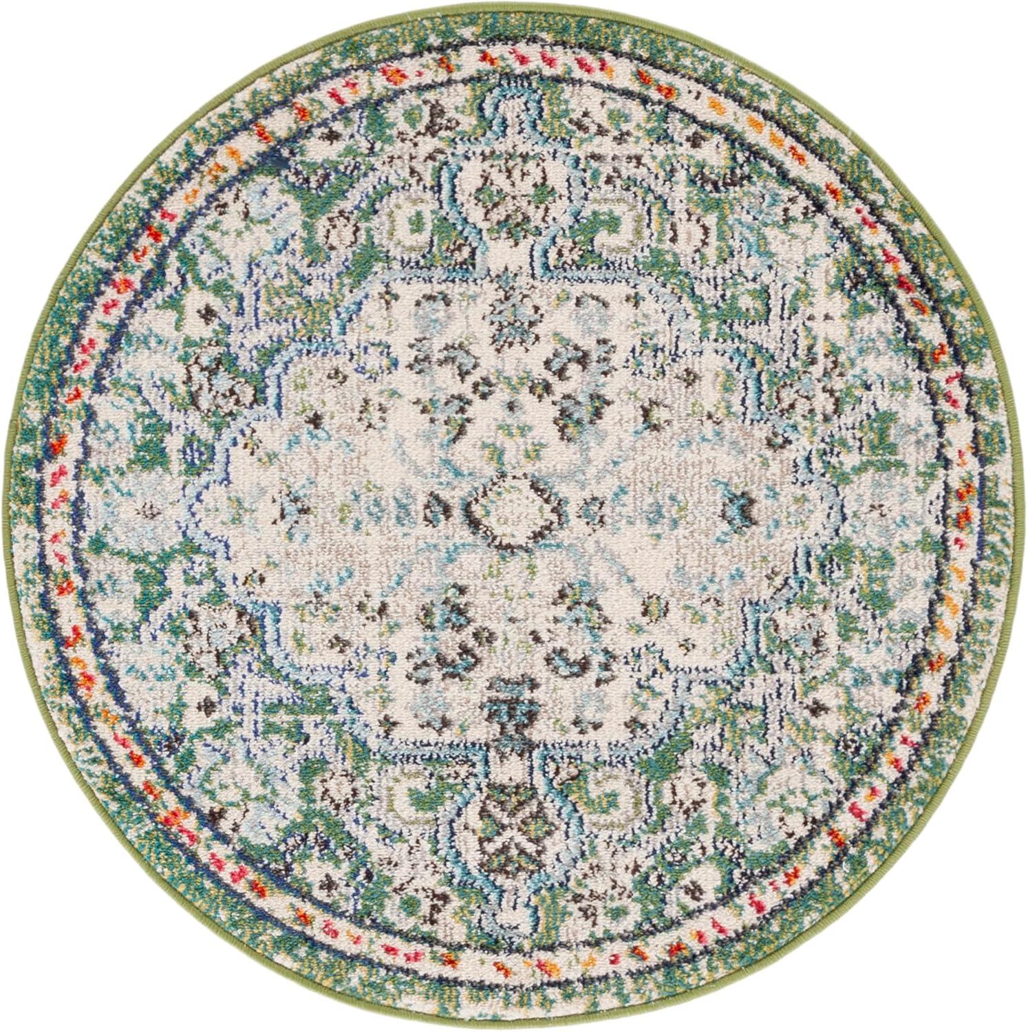 image:imageSAFAVIEH Area Rug 8x10 Madison Collection Large Ivory amp Orange Boho Chic Medallion Distressed Design NonShedding amp Easy Cleaning Ideal for Living Room Bedroom Dining Space MAD447AGreenTurquoise