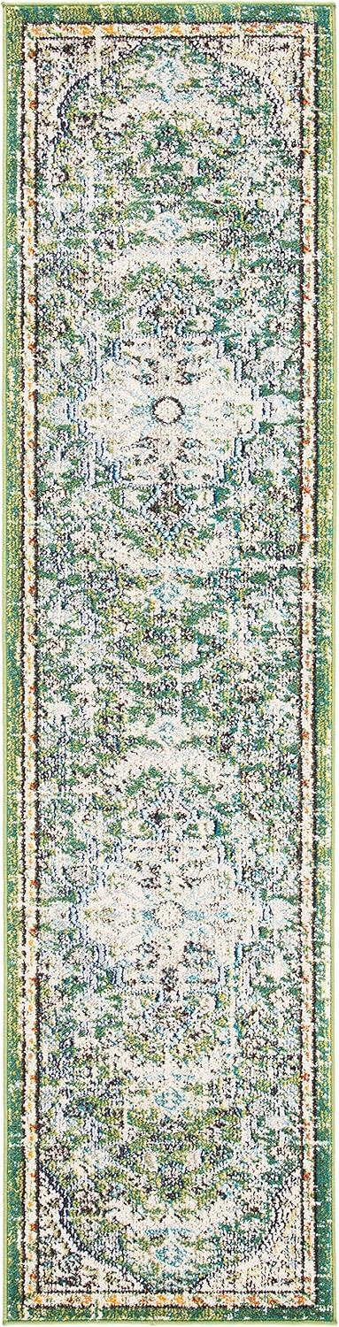 image:imageSAFAVIEH Area Rug 8x10 Madison Collection Large Ivory amp Orange Boho Chic Medallion Distressed Design NonShedding amp Easy Cleaning Ideal for Living Room Bedroom Dining Space MAD447AGreenTurquoise