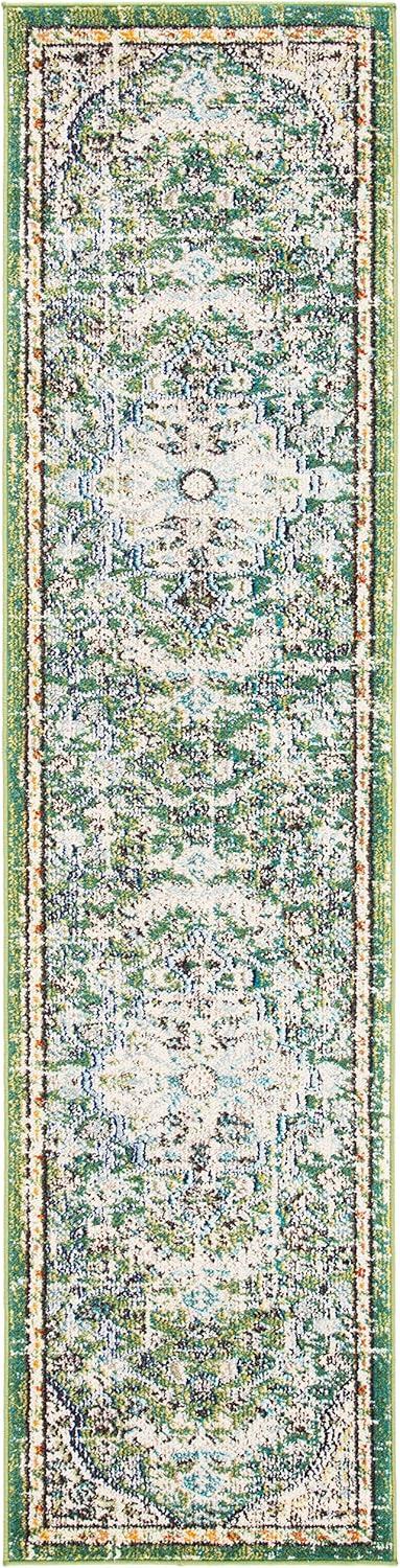 image:imageSAFAVIEH Area Rug 8x10 Madison Collection Large Ivory amp Orange Boho Chic Medallion Distressed Design NonShedding amp Easy Cleaning Ideal for Living Room Bedroom Dining Space MAD447AGreenTurquoise