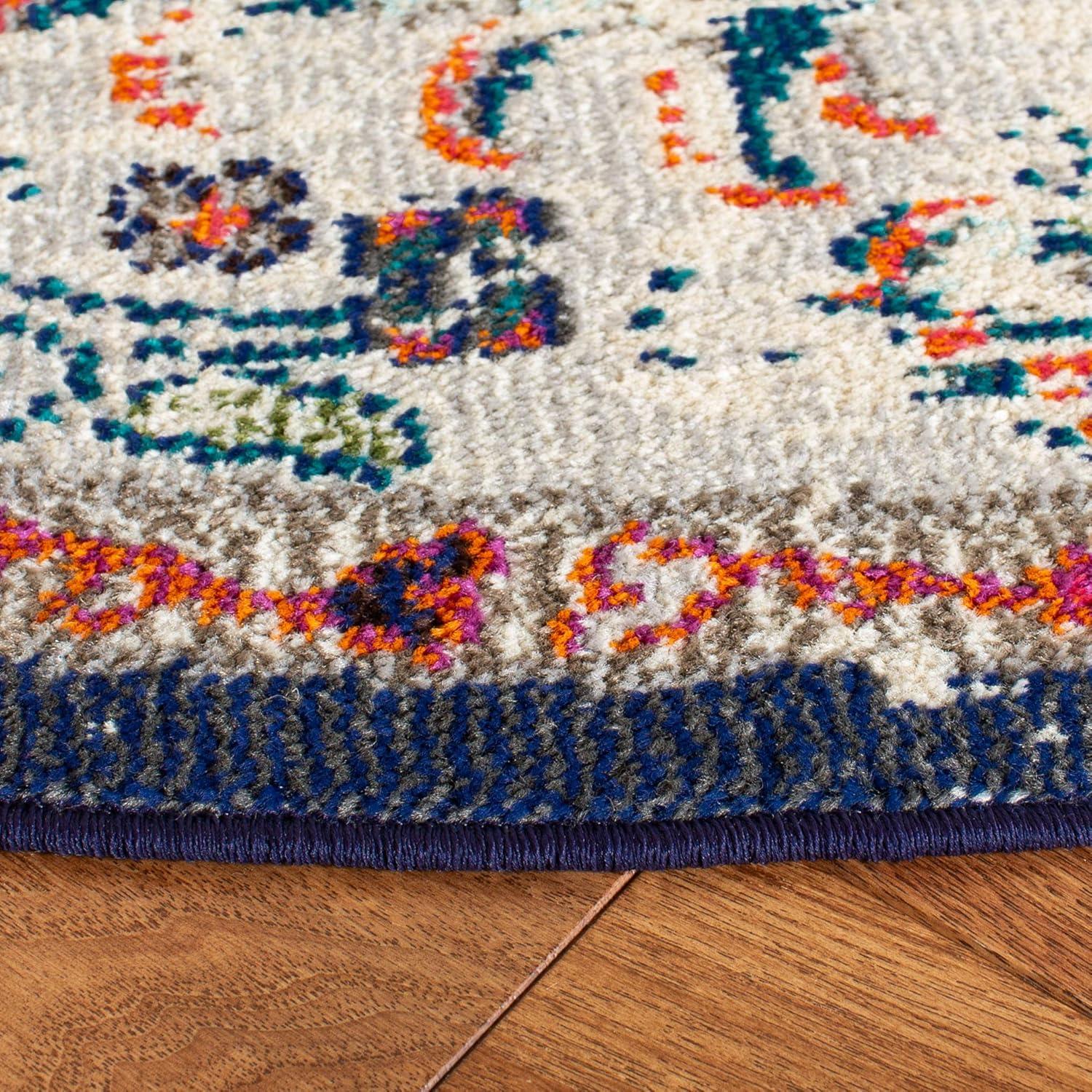 image:imageSAFAVIEH Area Rug 8x10 Madison Collection Large Ivory amp Orange Boho Chic Medallion Distressed Design NonShedding amp Easy Cleaning Ideal for Living Room Bedroom Dining Space MAD447ABeigeBlack