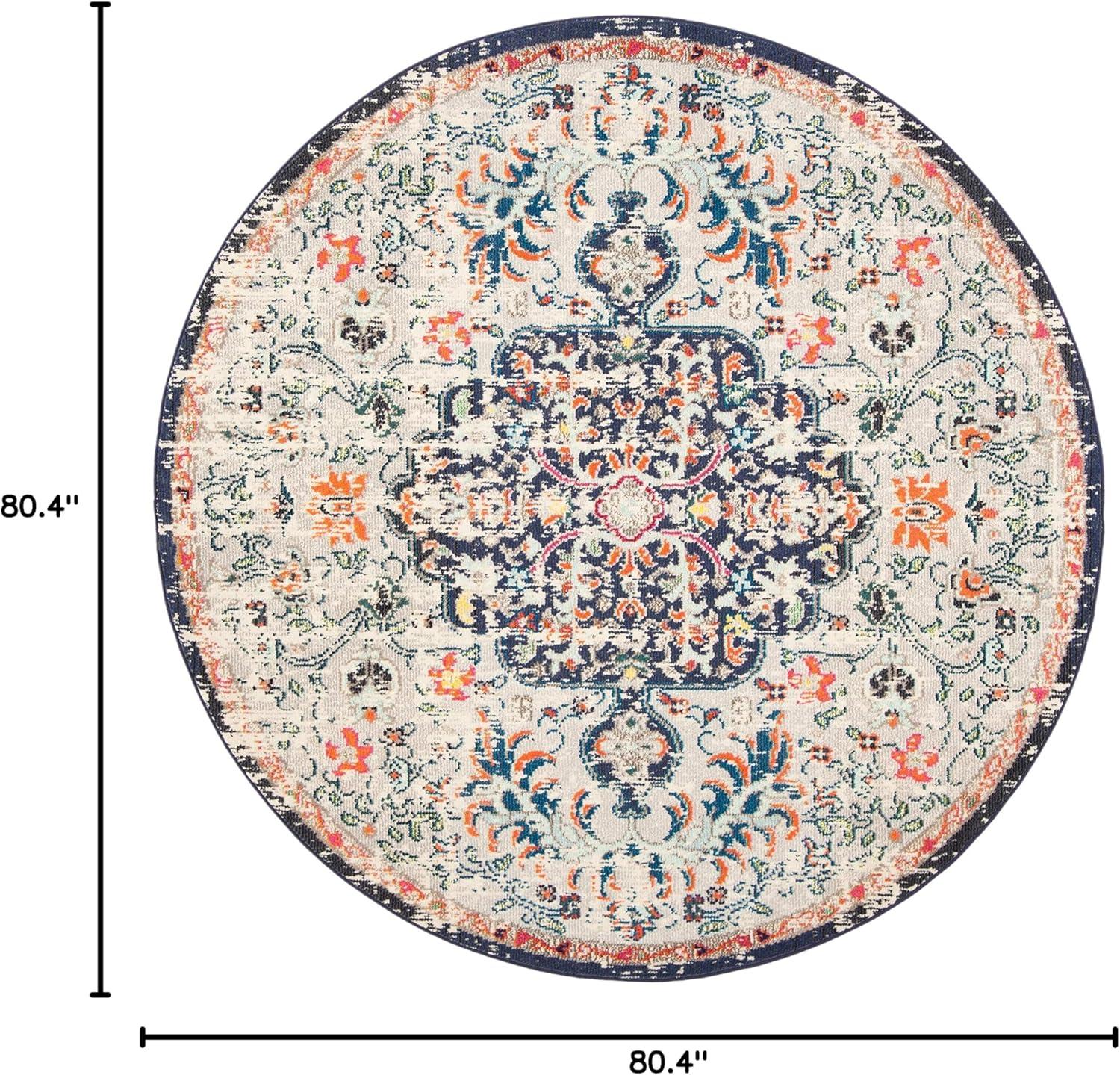 image:imageSAFAVIEH Area Rug 8x10 Madison Collection Large Ivory amp Orange Boho Chic Medallion Distressed Design NonShedding amp Easy Cleaning Ideal for Living Room Bedroom Dining Space MAD447ABeigeBlack