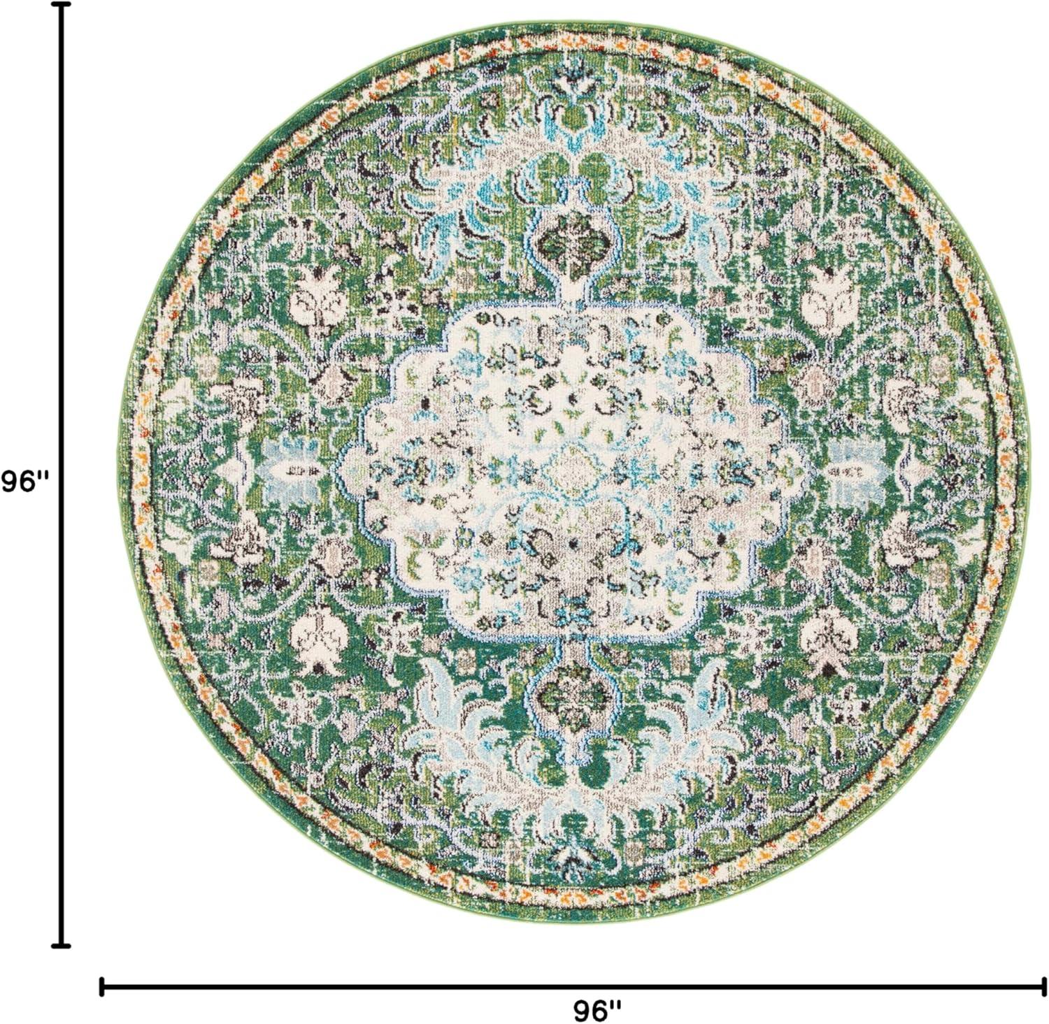 image:imageSAFAVIEH Area Rug 8x10 Madison Collection Large Ivory amp Orange Boho Chic Medallion Distressed Design NonShedding amp Easy Cleaning Ideal for Living Room Bedroom Dining Space MAD447AGreenTurquoise