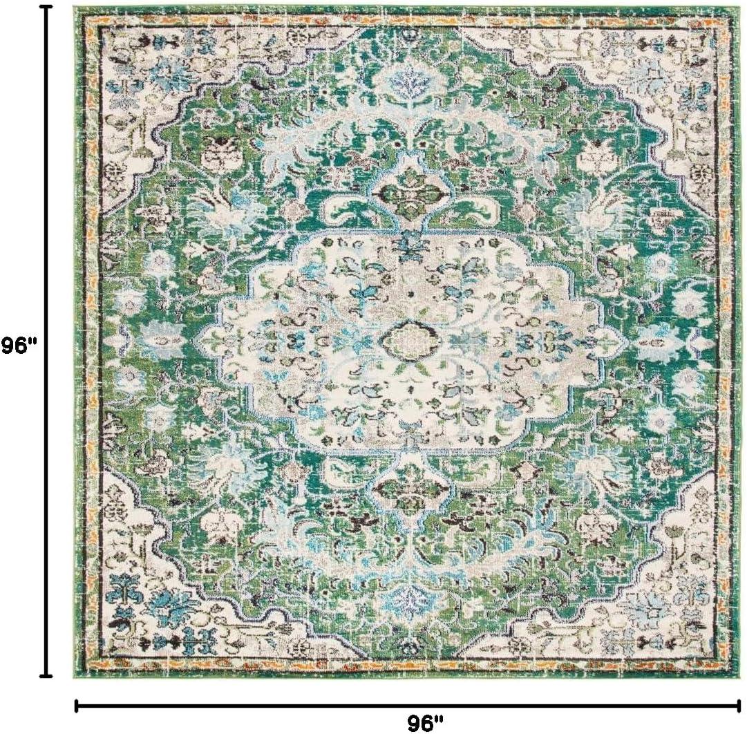 image:imageSAFAVIEH Area Rug 8x10 Madison Collection Large Ivory amp Orange Boho Chic Medallion Distressed Design NonShedding amp Easy Cleaning Ideal for Living Room Bedroom Dining Space MAD447AGreenTurquoise