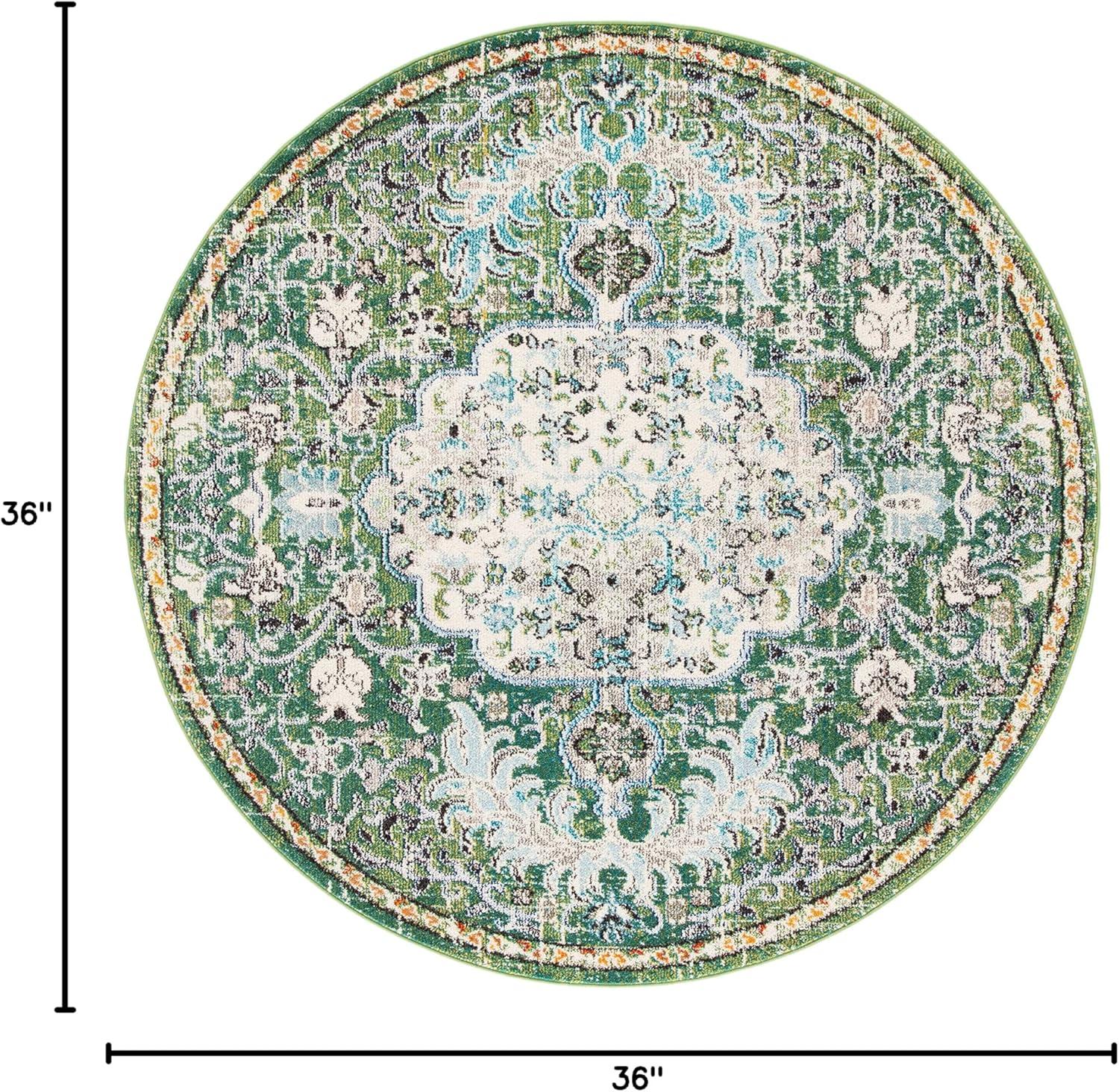 image:imageSAFAVIEH Area Rug 8x10 Madison Collection Large Ivory amp Orange Boho Chic Medallion Distressed Design NonShedding amp Easy Cleaning Ideal for Living Room Bedroom Dining Space MAD447AGreenTurquoise