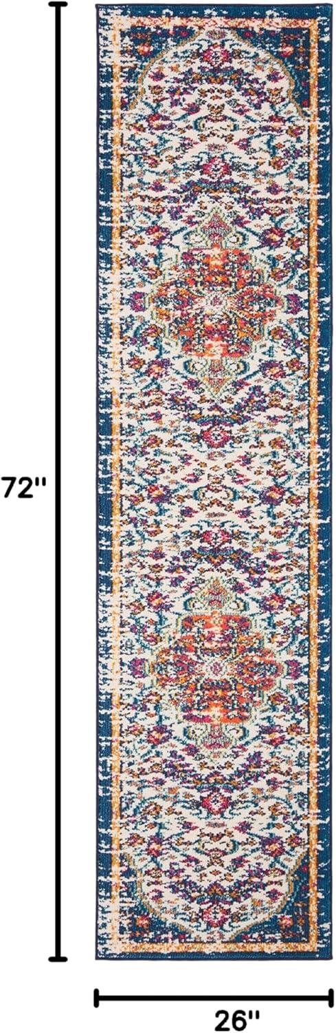 image:imageSAFAVIEH Area Rug 8x10 Madison Collection Large Ivory amp Orange Boho Chic Medallion Distressed Design NonShedding amp Easy Cleaning Ideal for Living Room Bedroom Dining Space MAD447AIvoryOrange