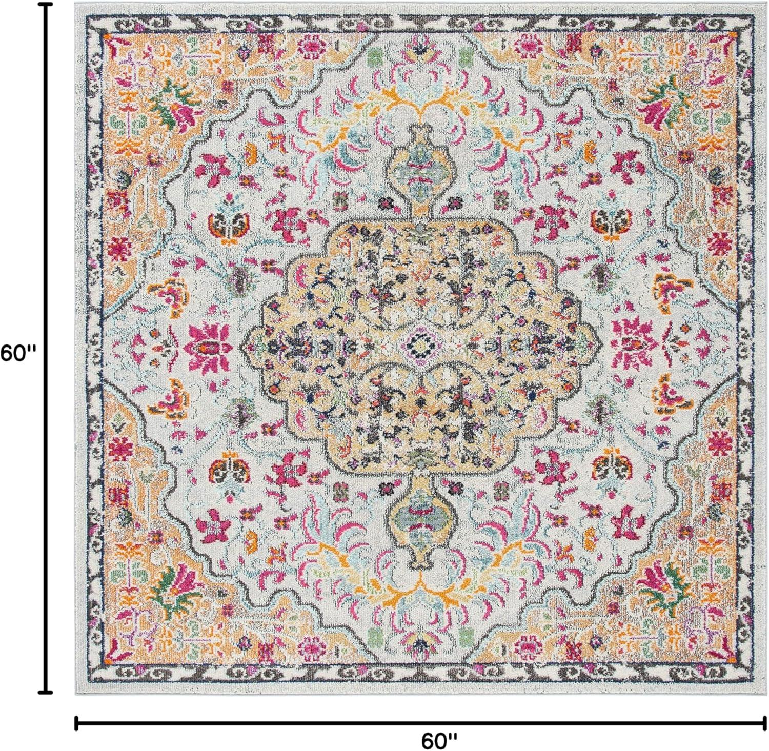 image:imageSAFAVIEH Area Rug 8x10 Madison Collection Large Ivory amp Orange Boho Chic Medallion Distressed Design NonShedding amp Easy Cleaning Ideal for Living Room Bedroom Dining Space MAD447AGreyGold