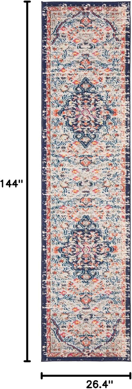 image:imageSAFAVIEH Area Rug 8x10 Madison Collection Large Ivory amp Orange Boho Chic Medallion Distressed Design NonShedding amp Easy Cleaning Ideal for Living Room Bedroom Dining Space MAD447ABeigeBlack
