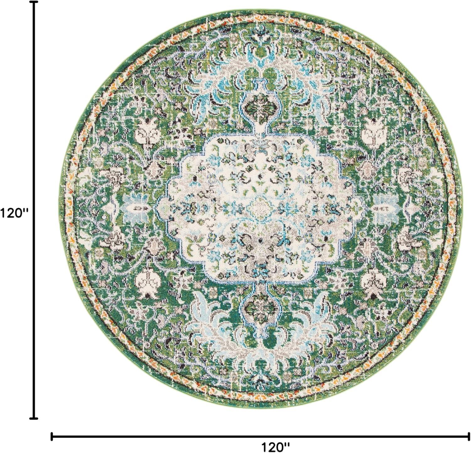 image:imageSAFAVIEH Area Rug 8x10 Madison Collection Large Ivory amp Orange Boho Chic Medallion Distressed Design NonShedding amp Easy Cleaning Ideal for Living Room Bedroom Dining Space MAD447AGreenTurquoise