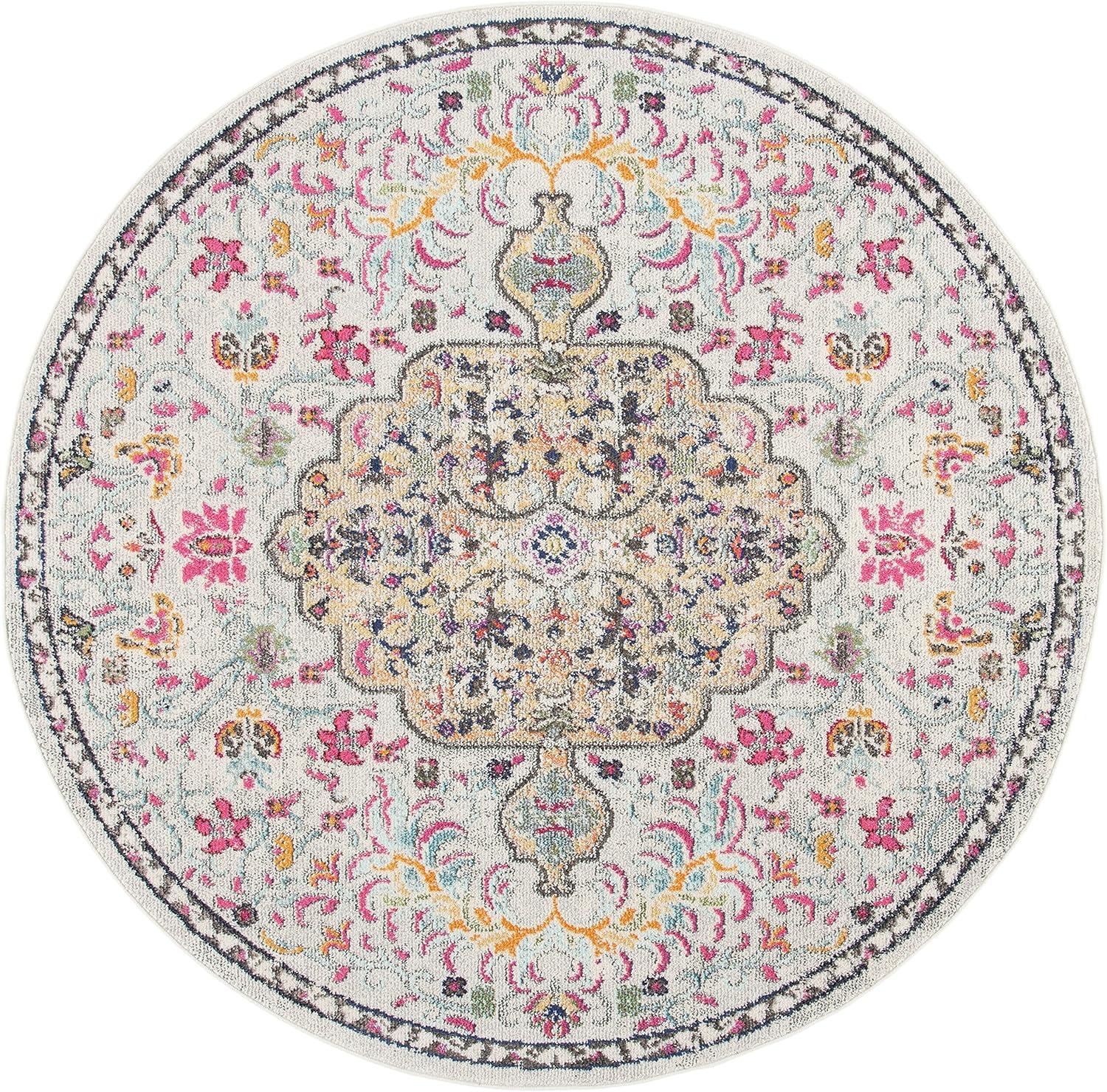 image:imageSAFAVIEH Area Rug 8x10 Madison Collection Large Ivory amp Orange Boho Chic Medallion Distressed Design NonShedding amp Easy Cleaning Ideal for Living Room Bedroom Dining Space MAD447AGreyGold