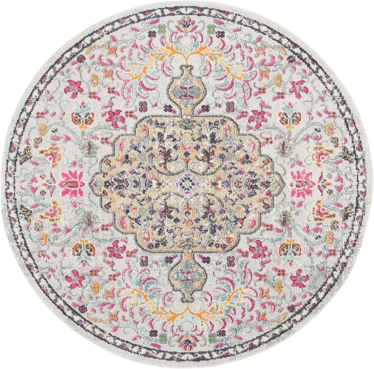 image:imageSAFAVIEH Area Rug 8x10 Madison Collection Large Ivory amp Orange Boho Chic Medallion Distressed Design NonShedding amp Easy Cleaning Ideal for Living Room Bedroom Dining Space MAD447AGreyGold