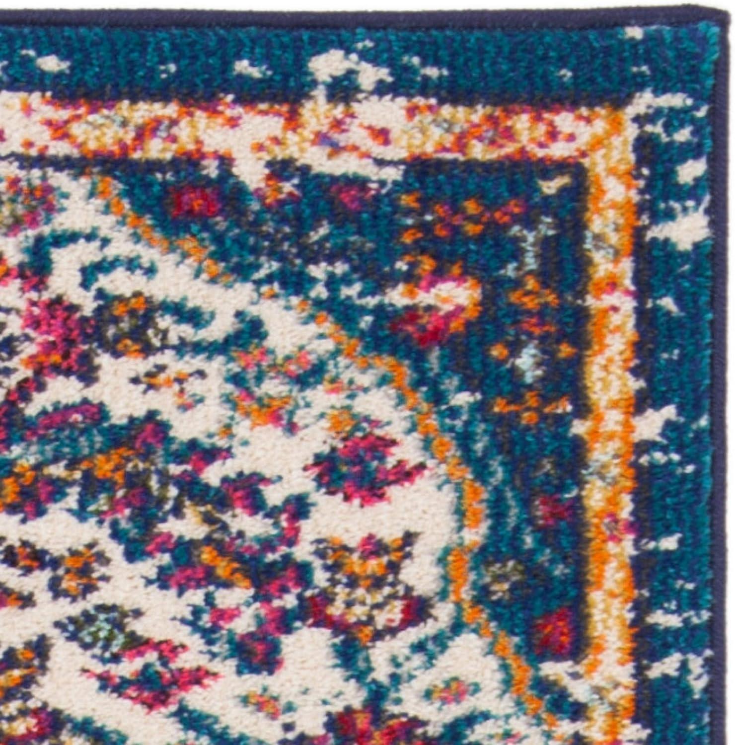 image:imageSAFAVIEH Area Rug 8x10 Madison Collection Large Ivory amp Orange Boho Chic Medallion Distressed Design NonShedding amp Easy Cleaning Ideal for Living Room Bedroom Dining Space MAD447AIvoryOrange