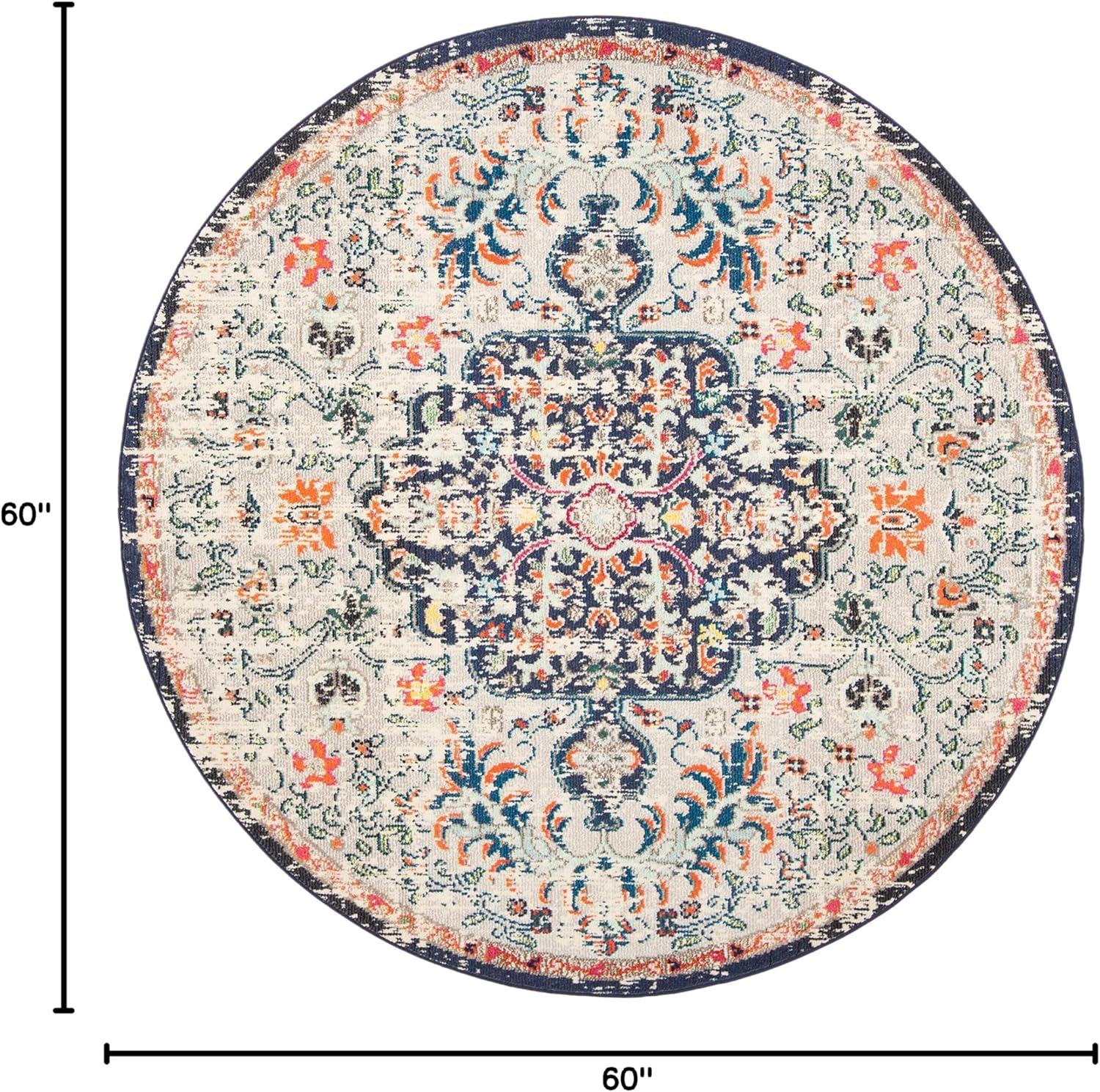 image:imageSAFAVIEH Area Rug 8x10 Madison Collection Large Ivory amp Orange Boho Chic Medallion Distressed Design NonShedding amp Easy Cleaning Ideal for Living Room Bedroom Dining Space MAD447ABeigeBlack