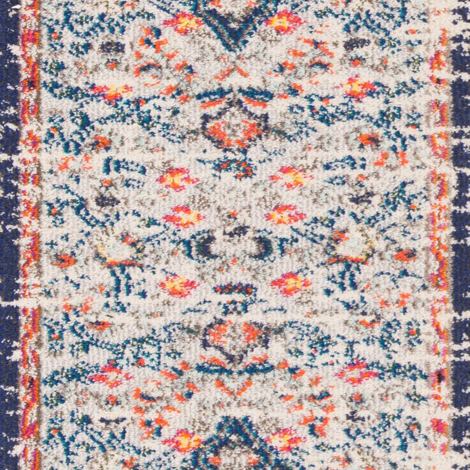 image:imageSAFAVIEH Area Rug 8x10 Madison Collection Large Ivory amp Orange Boho Chic Medallion Distressed Design NonShedding amp Easy Cleaning Ideal for Living Room Bedroom Dining Space MAD447ABeigeBlack