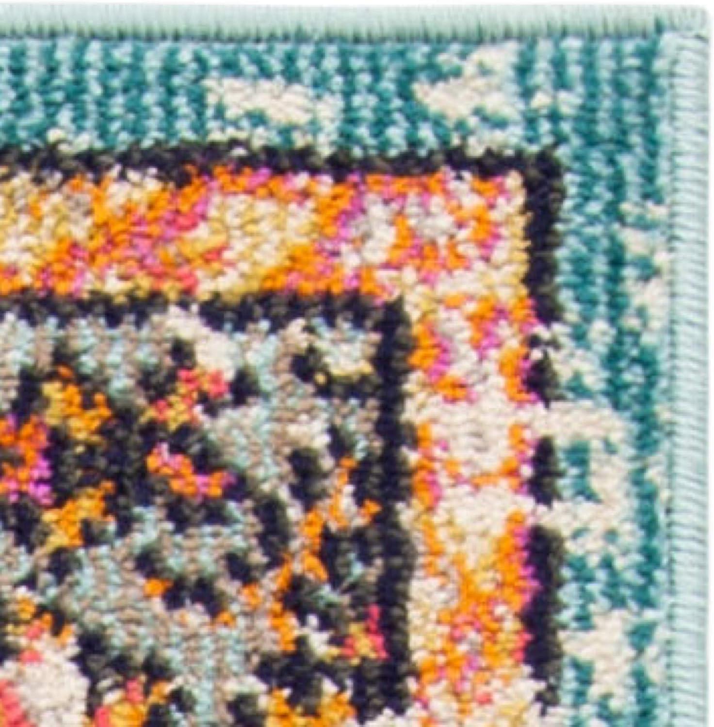 image:imageSAFAVIEH Area Rug 8x10 Madison Collection Large Ivory amp Orange Boho Chic Medallion Distressed Design NonShedding amp Easy Cleaning Ideal for Living Room Bedroom Dining Space MAD447AGreyLight Blue