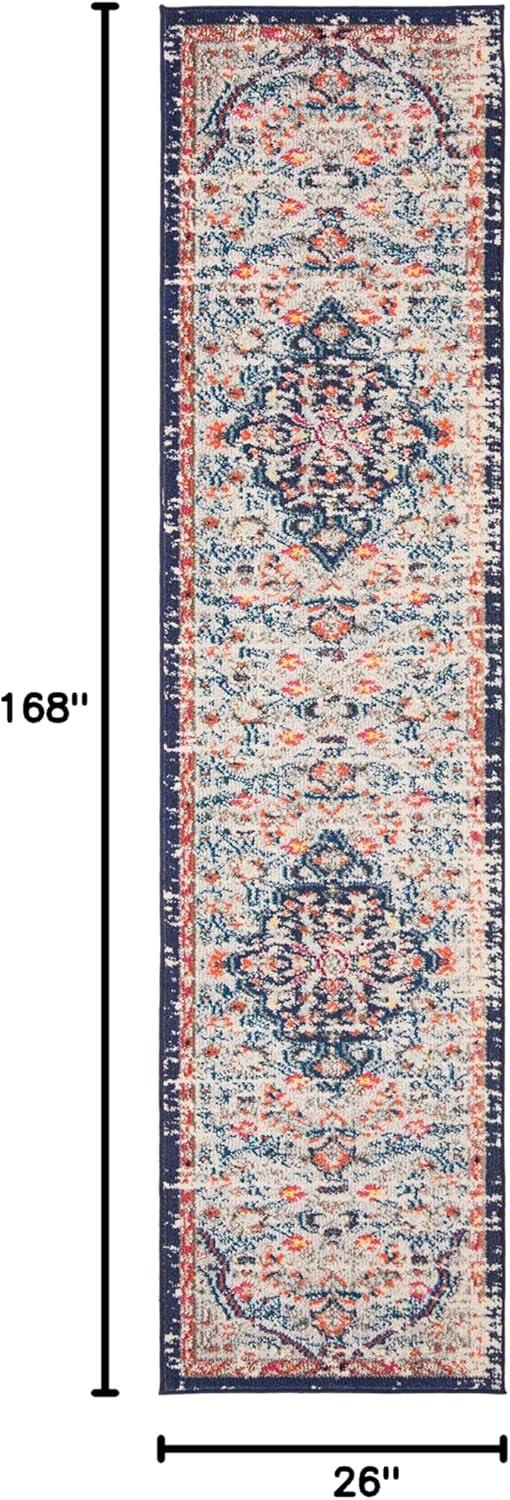 image:imageSAFAVIEH Area Rug 8x10 Madison Collection Large Ivory amp Orange Boho Chic Medallion Distressed Design NonShedding amp Easy Cleaning Ideal for Living Room Bedroom Dining Space MAD447ABeigeBlack