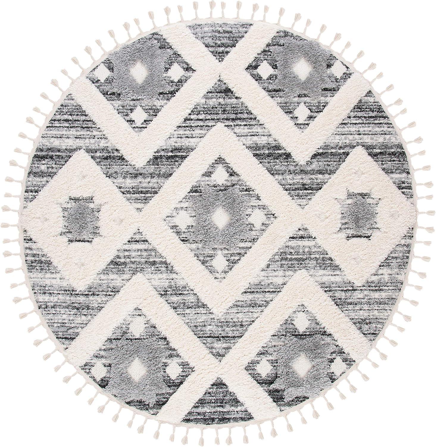 image:imageSAFAVIEH Area Rug 8x10 Moroccan Tassel Shag Collection Large Grey amp Ivory Boho Design NonShedding amp Easy Cleaning Plush Pile Ideal for Living Room Bedroom Dining Space MTS664GGreyIvory