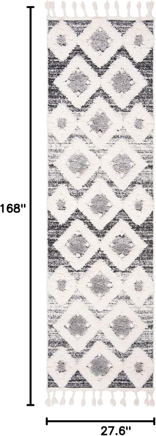 image:imageSAFAVIEH Area Rug 8x10 Moroccan Tassel Shag Collection Large Grey amp Ivory Boho Design NonShedding amp Easy Cleaning Plush Pile Ideal for Living Room Bedroom Dining Space MTS664GGreyIvory
