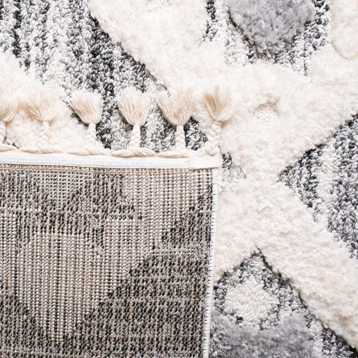 image:imageSAFAVIEH Area Rug 8x10 Moroccan Tassel Shag Collection Large Grey amp Ivory Boho Design NonShedding amp Easy Cleaning Plush Pile Ideal for Living Room Bedroom Dining Space MTS664GGreyIvory