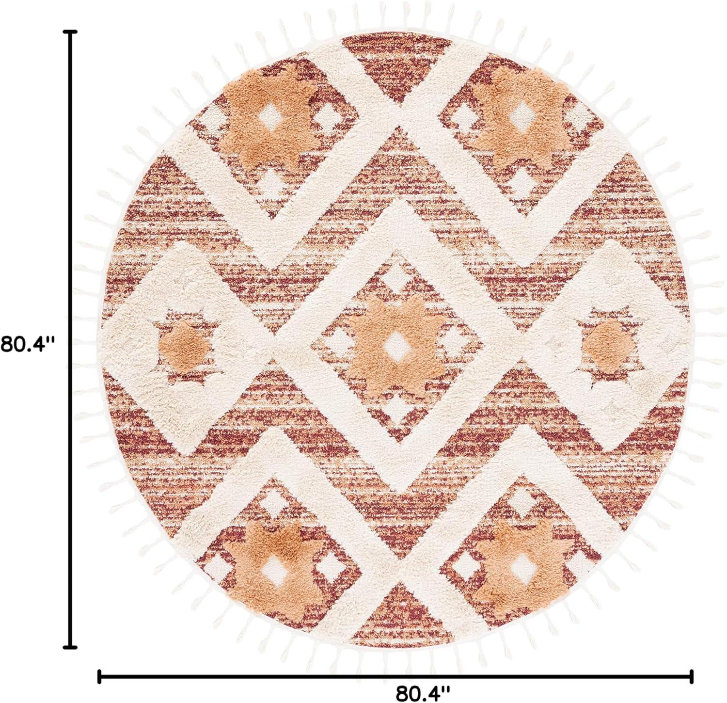 image:imageSAFAVIEH Area Rug 8x10 Moroccan Tassel Shag Collection Large Grey amp Ivory Boho Design NonShedding amp Easy Cleaning Plush Pile Ideal for Living Room Bedroom Dining Space MTS664GRustIvory