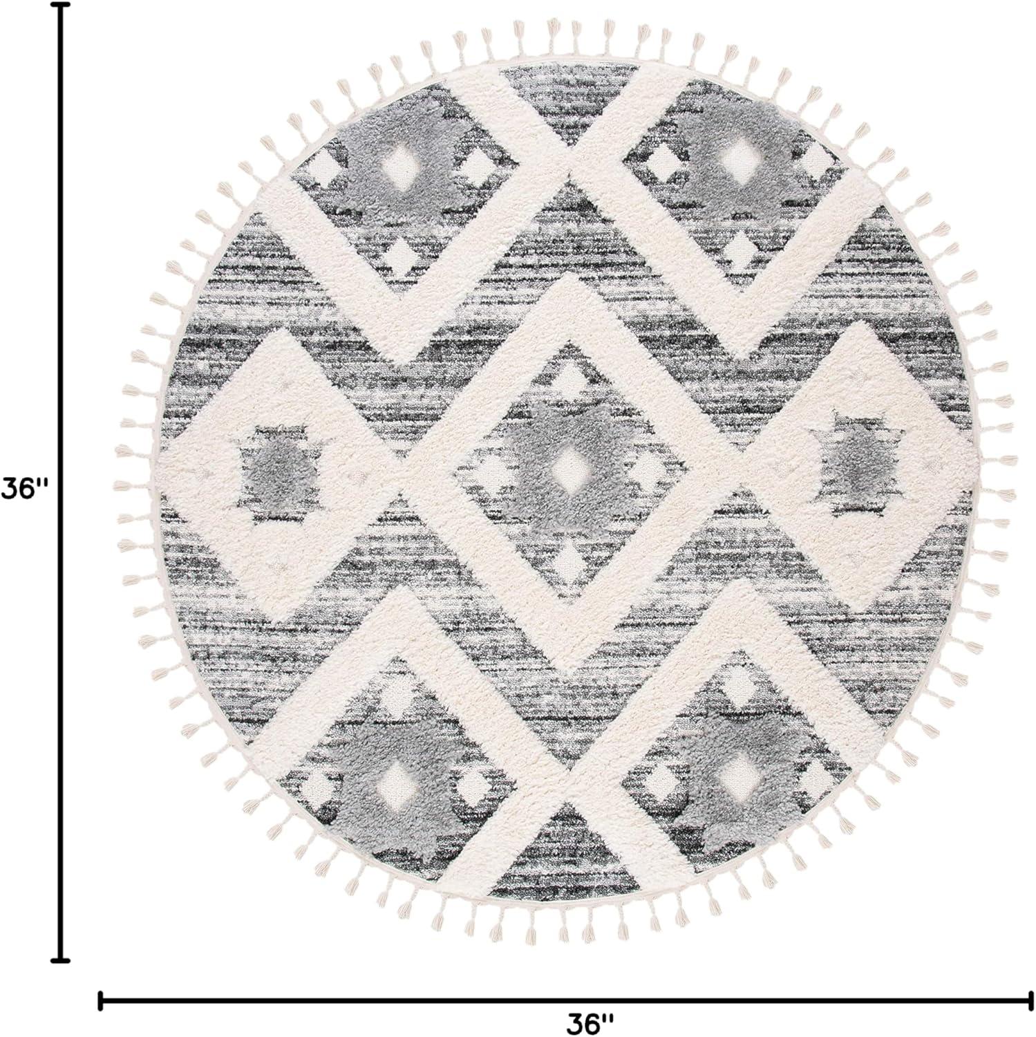 image:imageSAFAVIEH Area Rug 8x10 Moroccan Tassel Shag Collection Large Grey amp Ivory Boho Design NonShedding amp Easy Cleaning Plush Pile Ideal for Living Room Bedroom Dining Space MTS664GGreyIvory