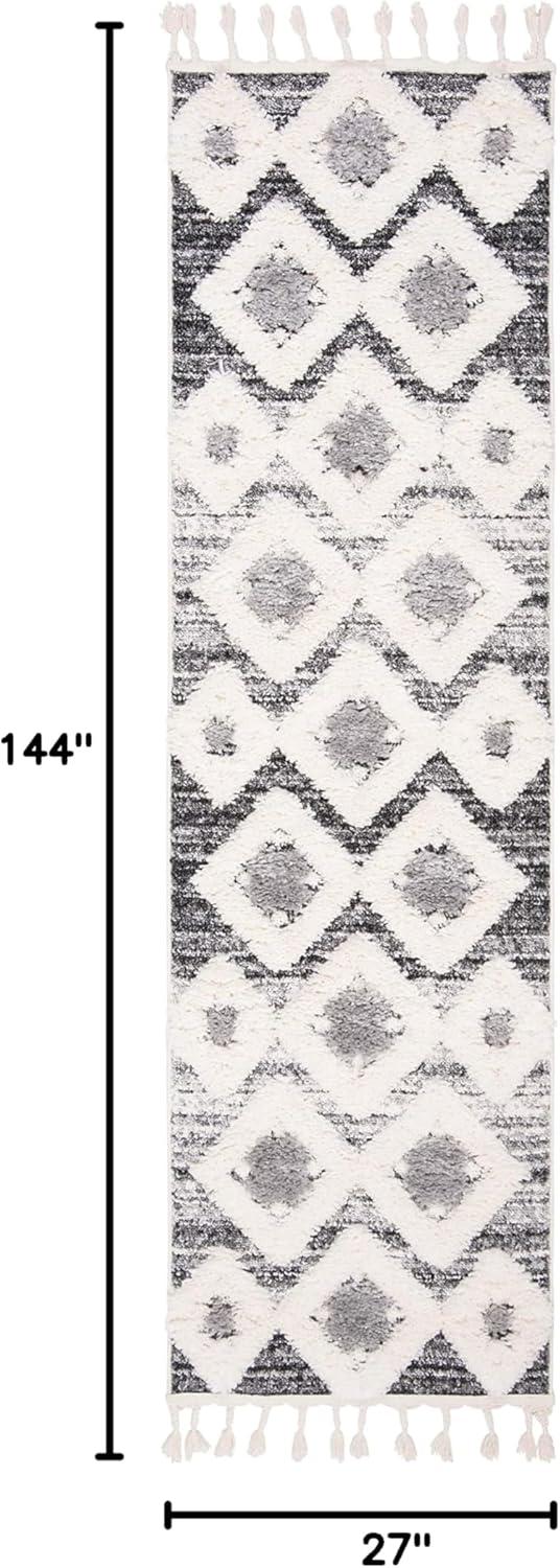 image:imageSAFAVIEH Area Rug 8x10 Moroccan Tassel Shag Collection Large Grey amp Ivory Boho Design NonShedding amp Easy Cleaning Plush Pile Ideal for Living Room Bedroom Dining Space MTS664GGreyIvory
